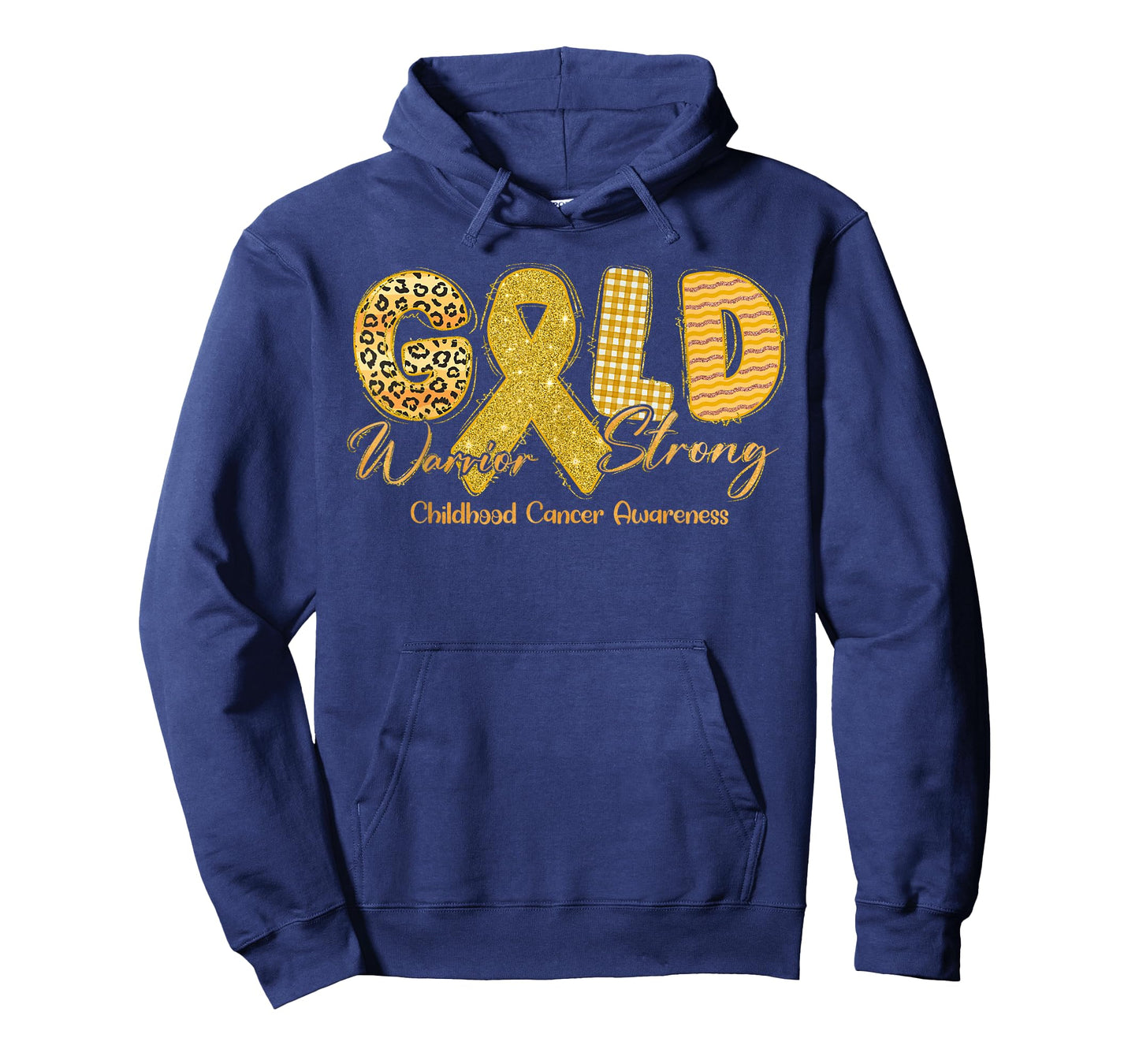 Gold Warrior Strong Childhood Cancer Awareness Gold Ribbon T-Shirt
