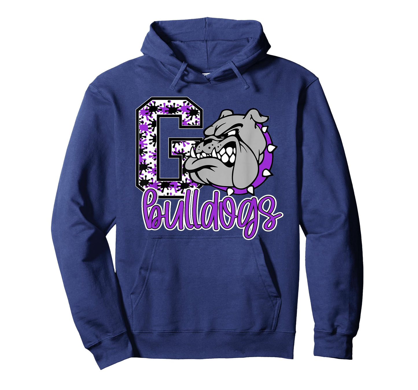 Go Bulldogs Purple Bulldog Pride School Spirit Mascot T-Shirt