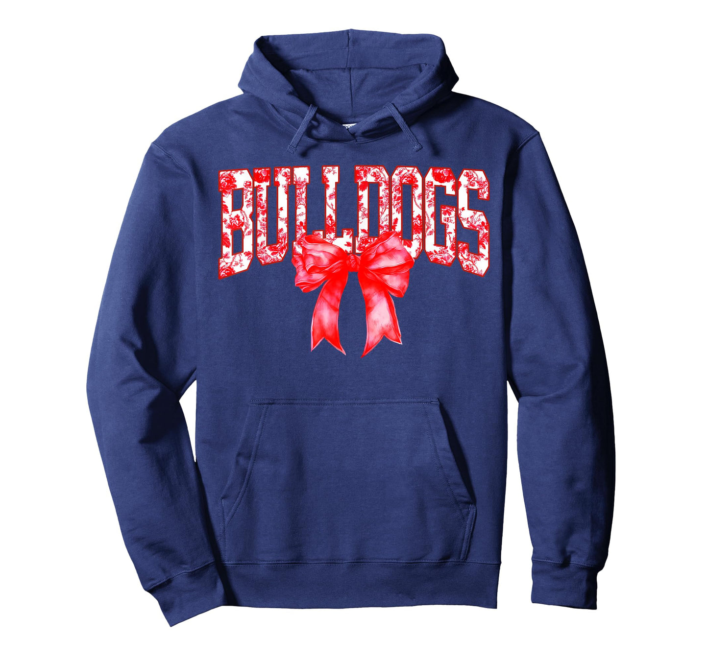 French Bulldog Floral Toile Red Watercolor Coquette Bow T-Shirt