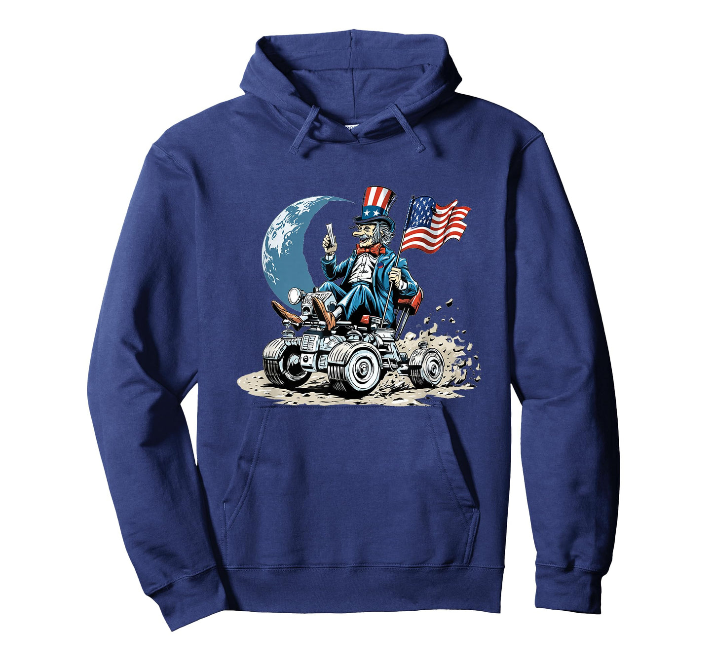 Uncle America on Moon with Vehicle and Earth T-Shirt