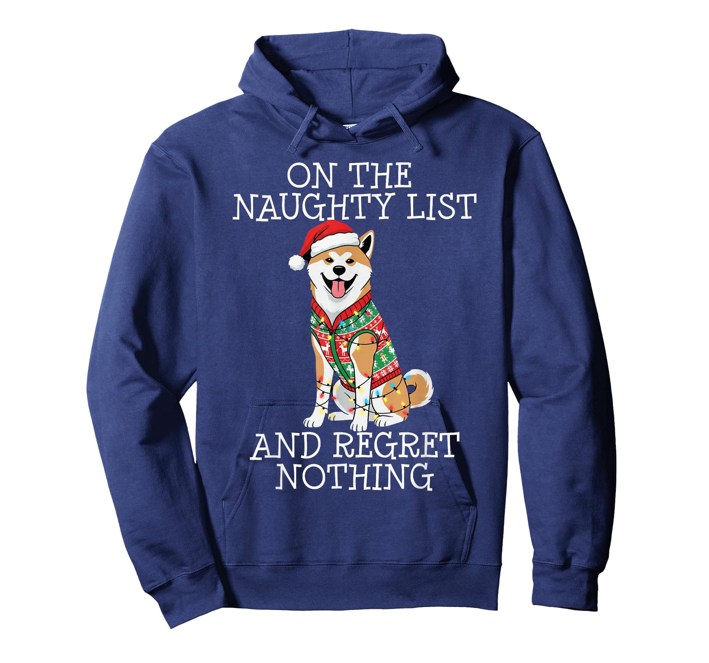 Funny Christmas Akita Naughty List T-Shirt