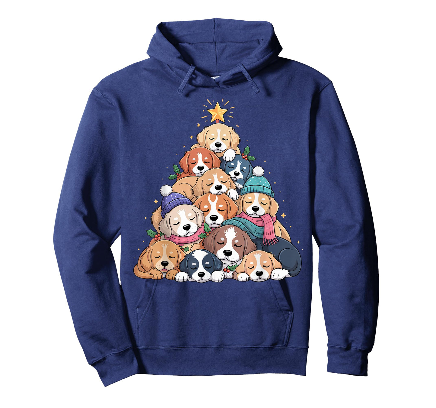 Cute Dog Puppy Christmas Tree for Family Men Women Kids T-Shirt