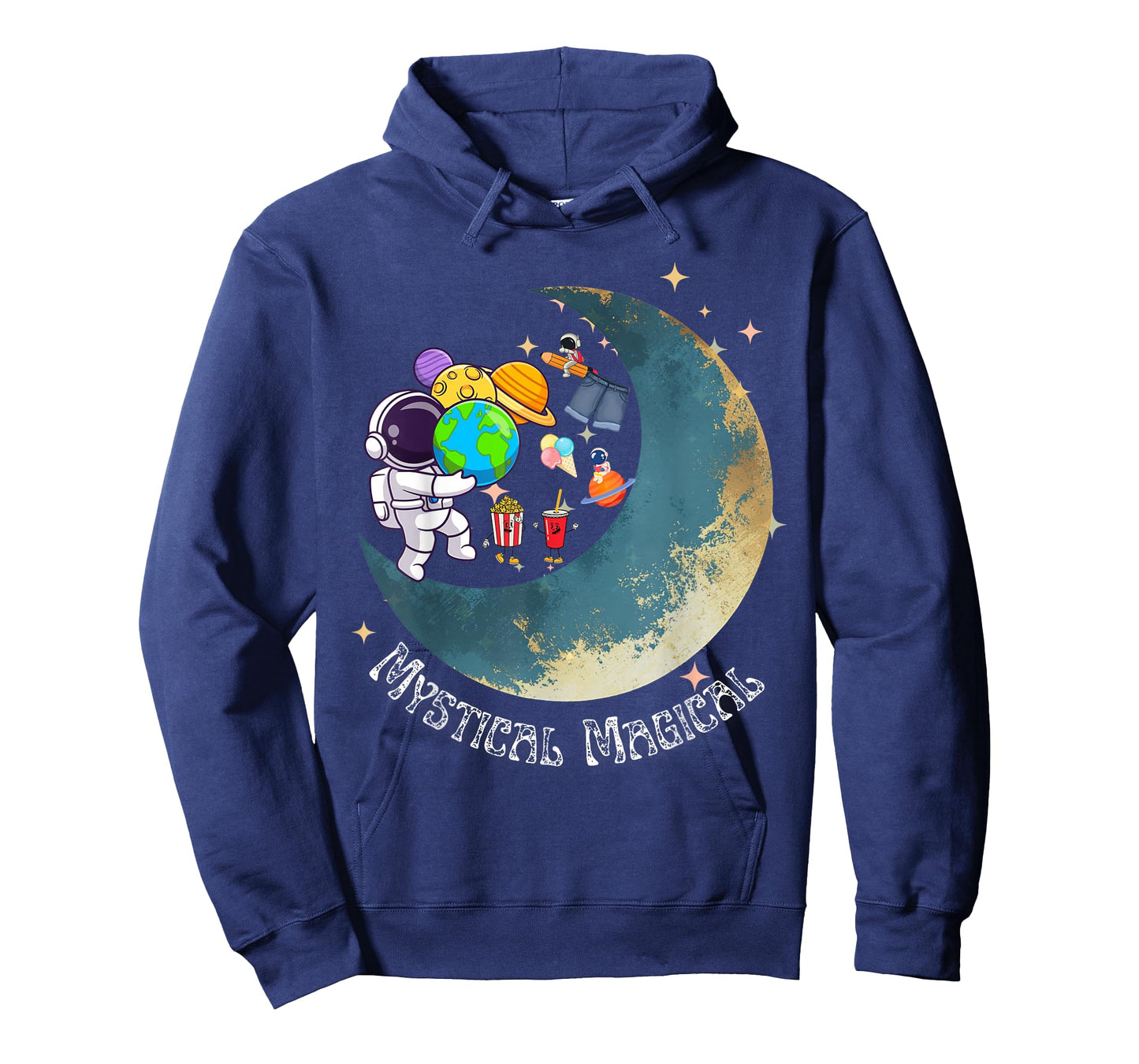 Mystical Magical Astronaut On Moon Funny Vintage Retro T-Shirt