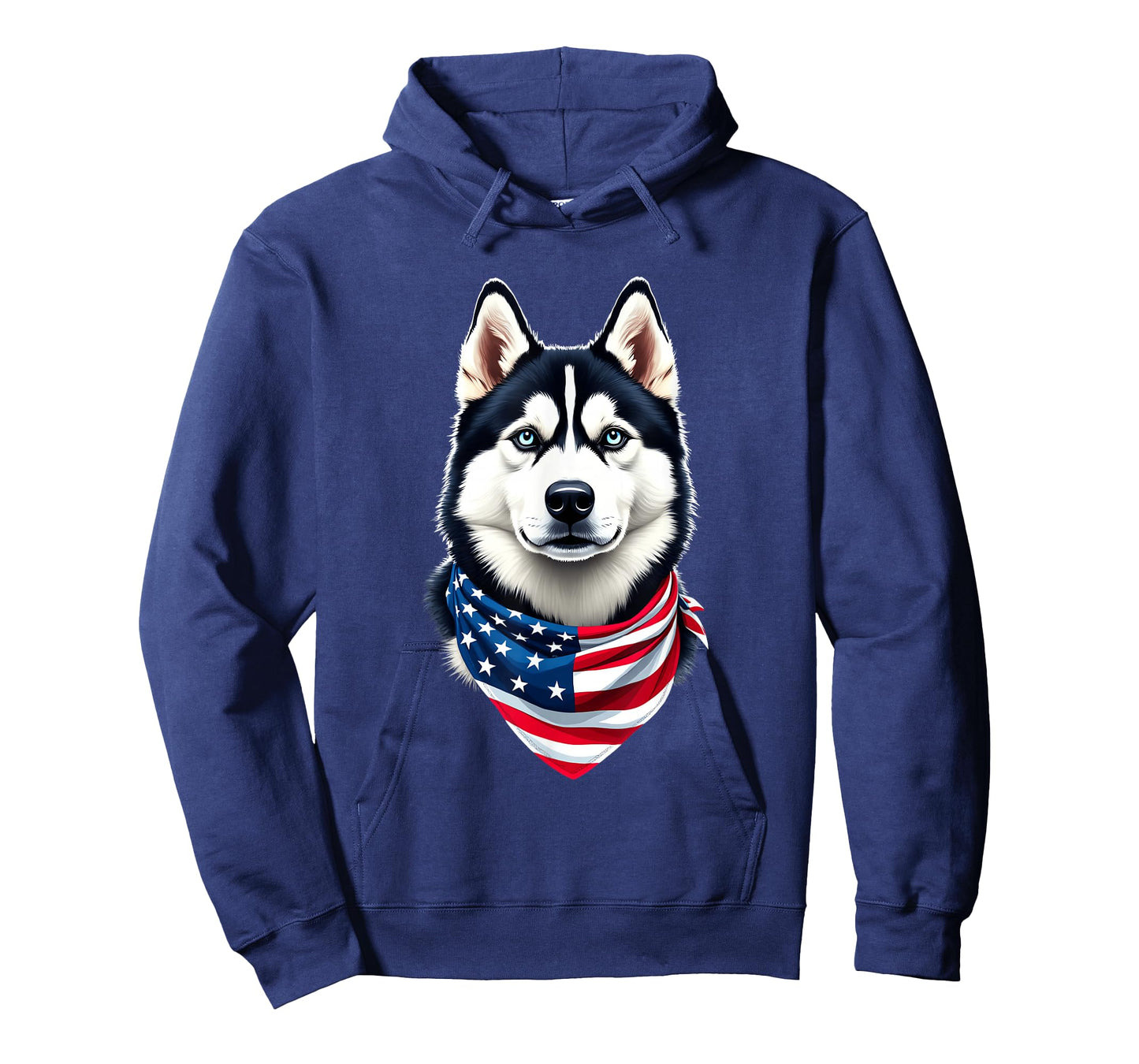 Siberian Husky Dog American Flag 4th Of July Husky Lover T-Shirt