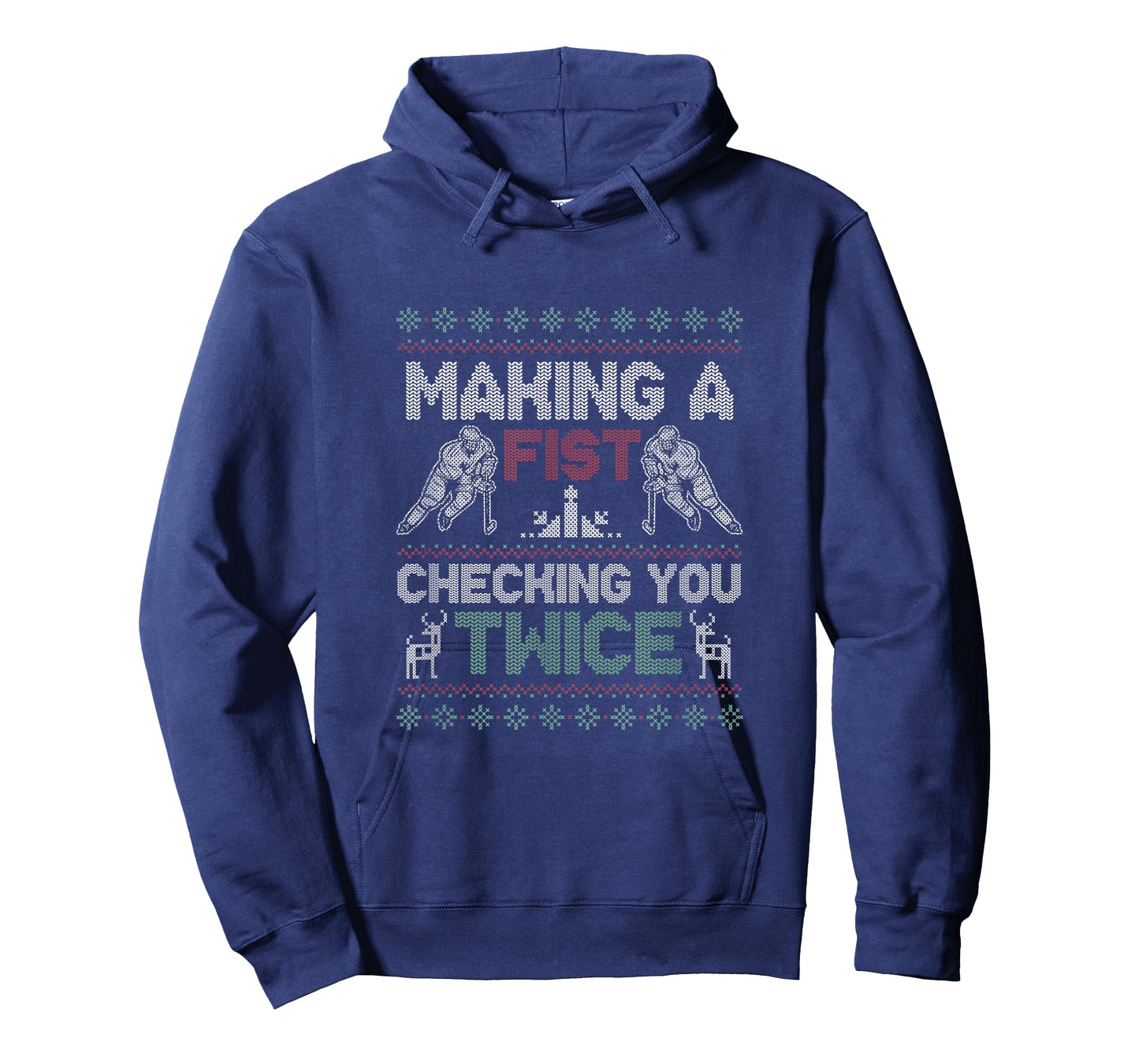 Making A Fist Checking You Twice Ugly Christmas Pajama Party T-Shirt