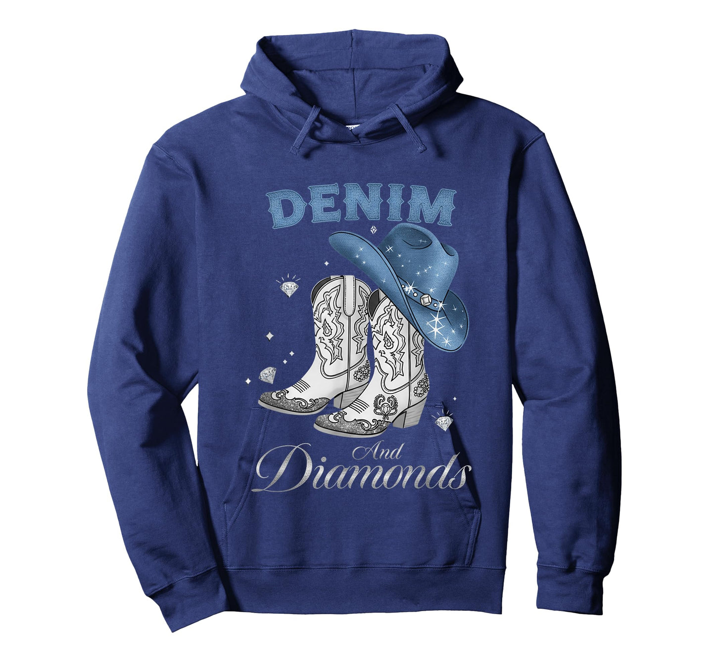 Denim & Diamonds Black Tee Western Cowgirl Boots T-Shirt