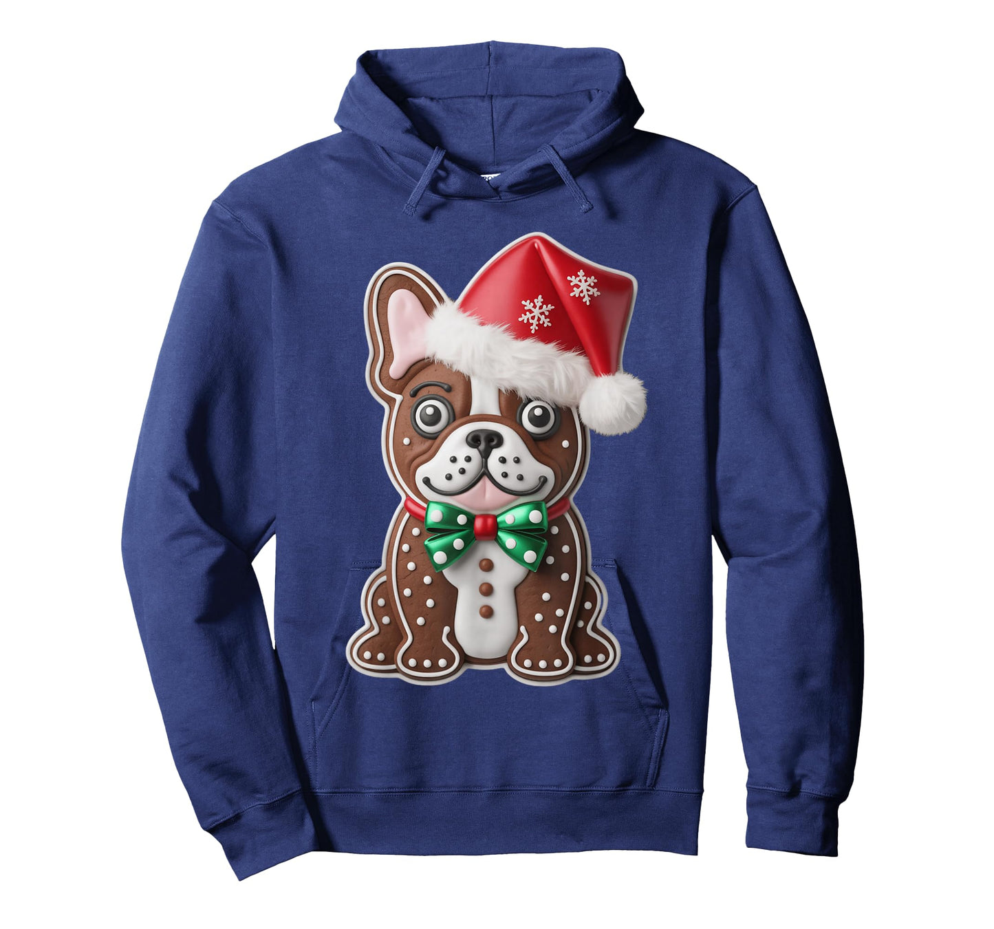 Funny Gingerbread French Bulldog Christmas Womens Mens Kids T-Shirt