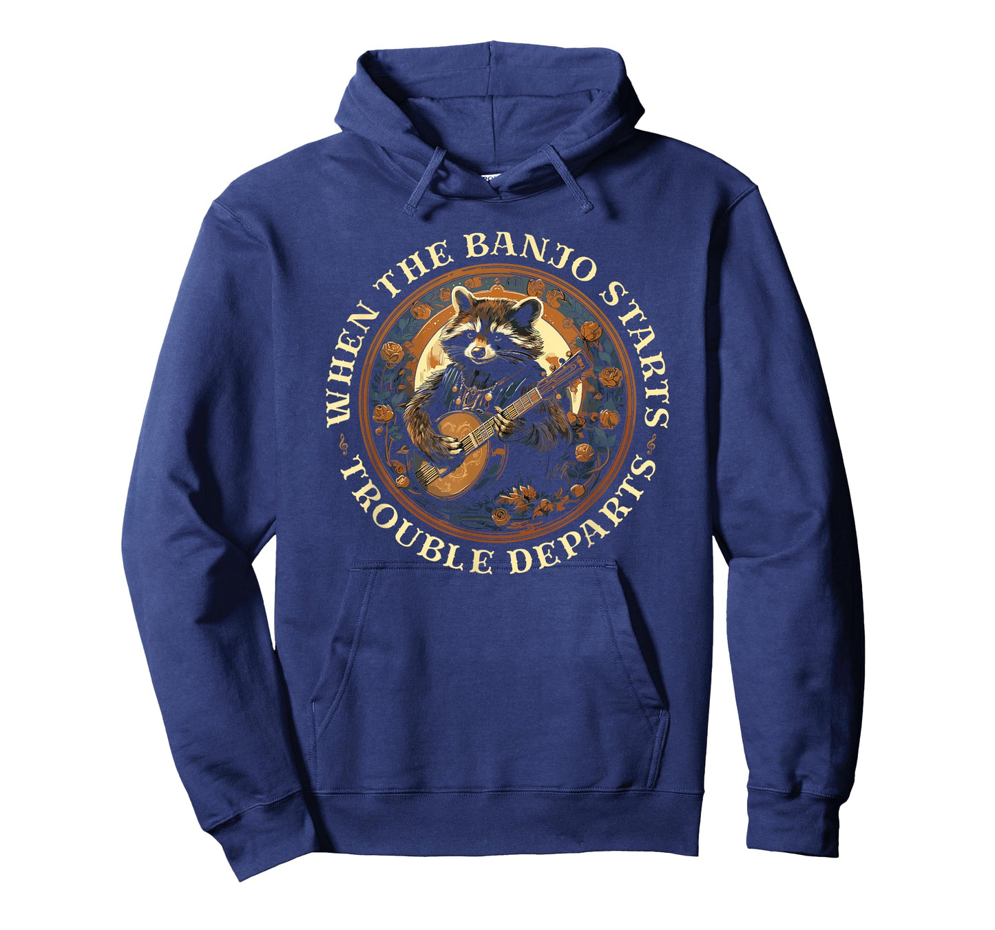 Bluegrass Banjo Raccoon, Trouble Departs, Bluegrass Music T-Shirt