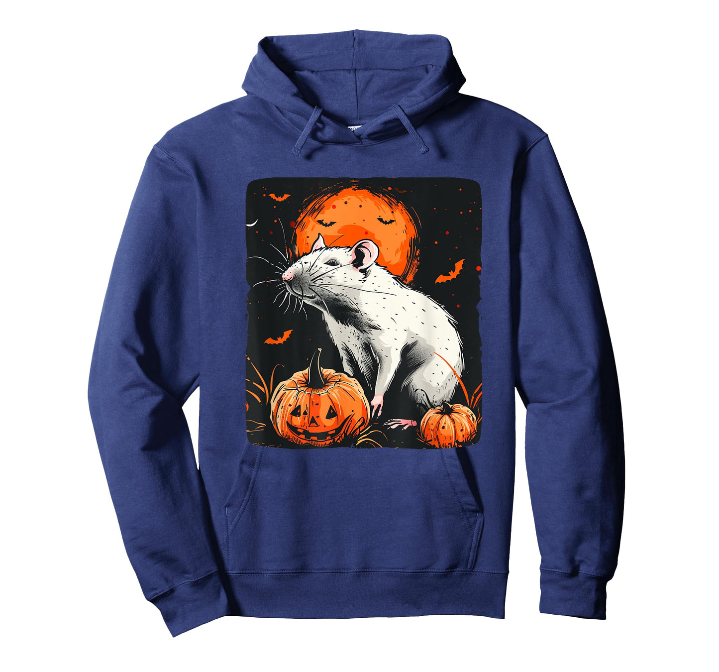Pretty Halloween Costume with This White Rat and Pumpkin T-Shirt