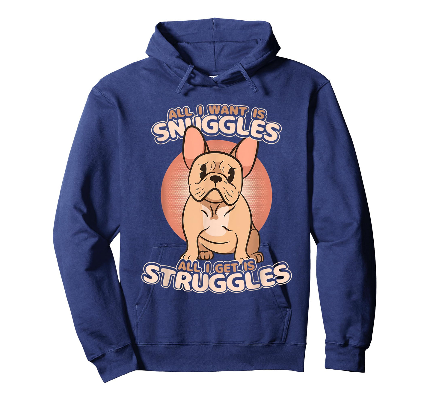 Kawaii Frenchie Funny Existential Dread Snuggles & Struggles T-Shirt