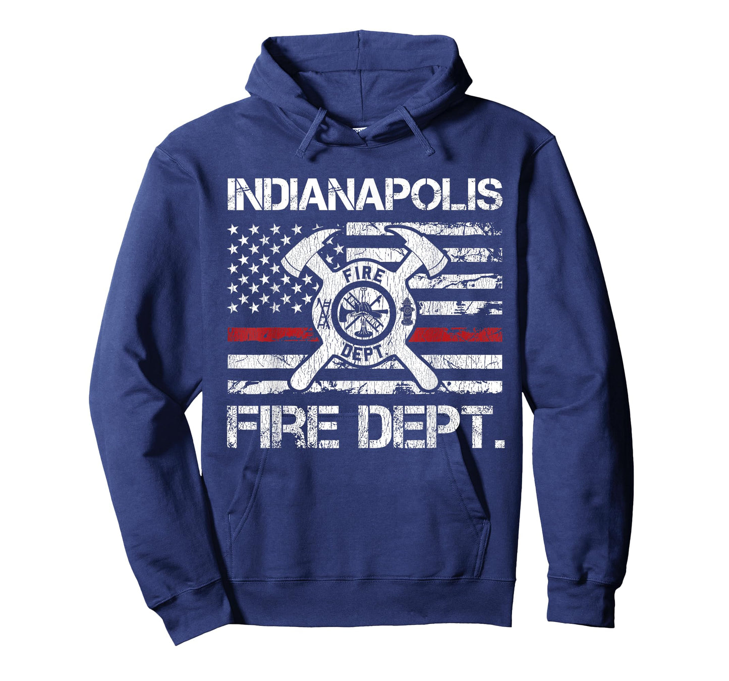 Indianapolis Indiana Fire Department Thin Red Line Fireman T-Shirt