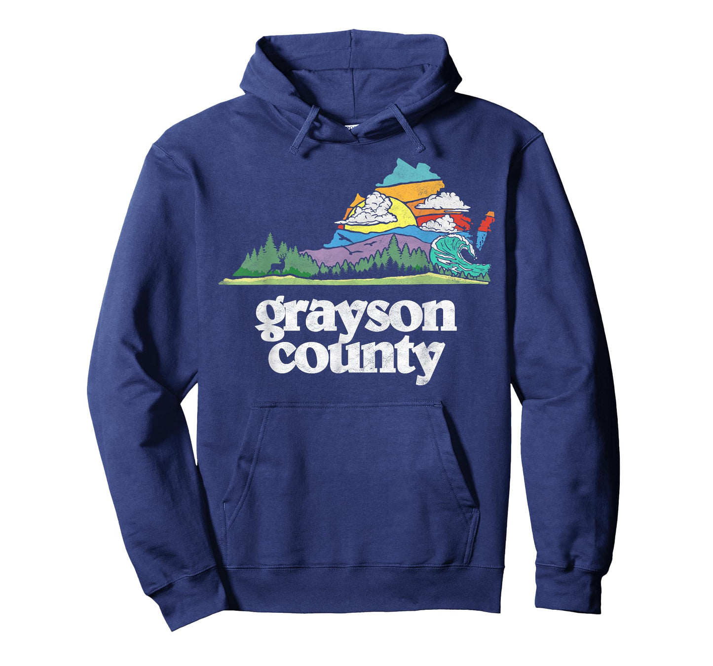 Grayson County Virginia Outdoors & Nature Lover Retro 80s T-Shirt