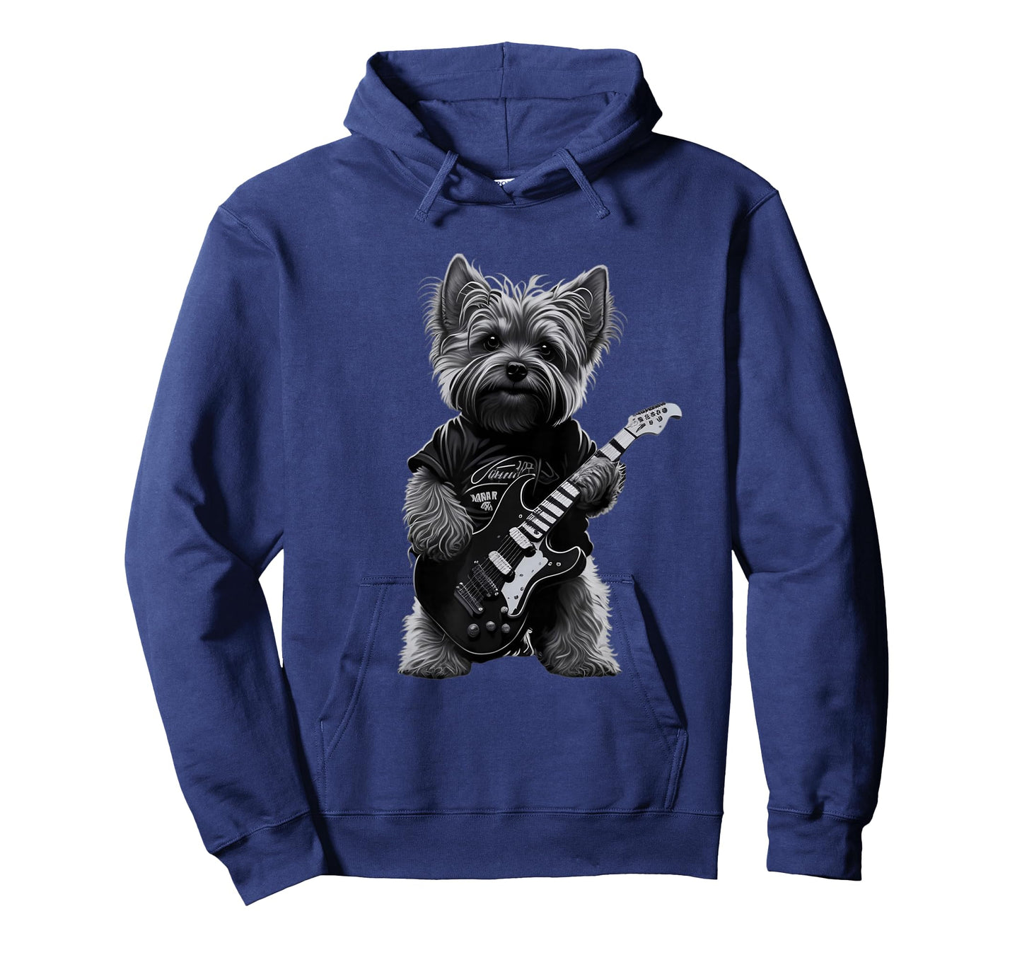 Funny Rock Dog Guitarist Rock Yorkie Playing Guitar T-Shirt