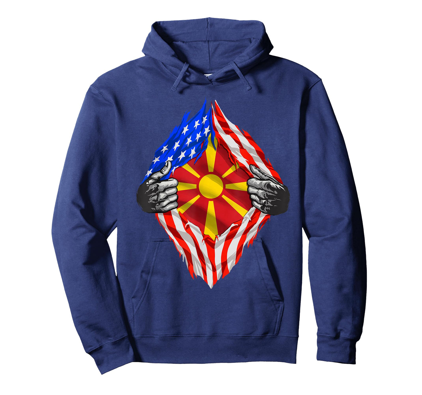 Macedonian Clothing Half America Macedonia Flag Roots T-Shirt