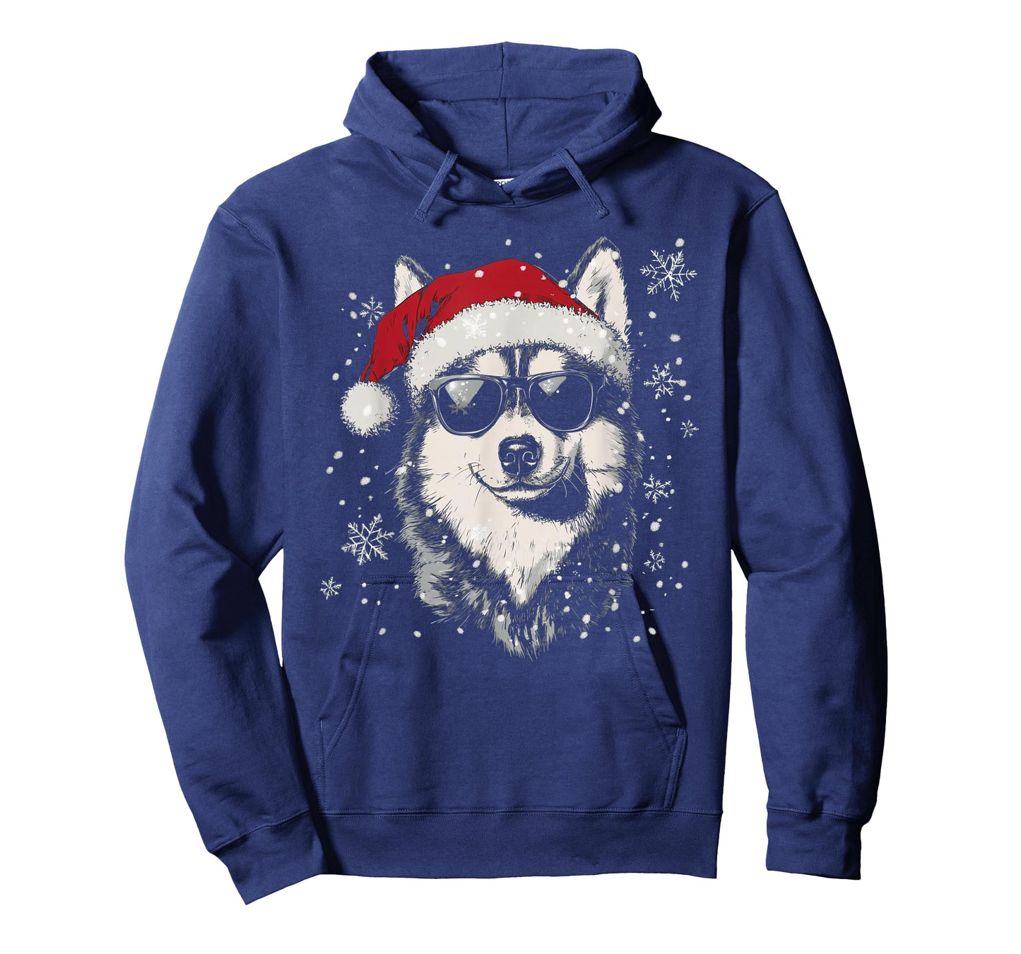 Husky Santa Hat Funny Cute Dog Mom Dad Christmas T-Shirt