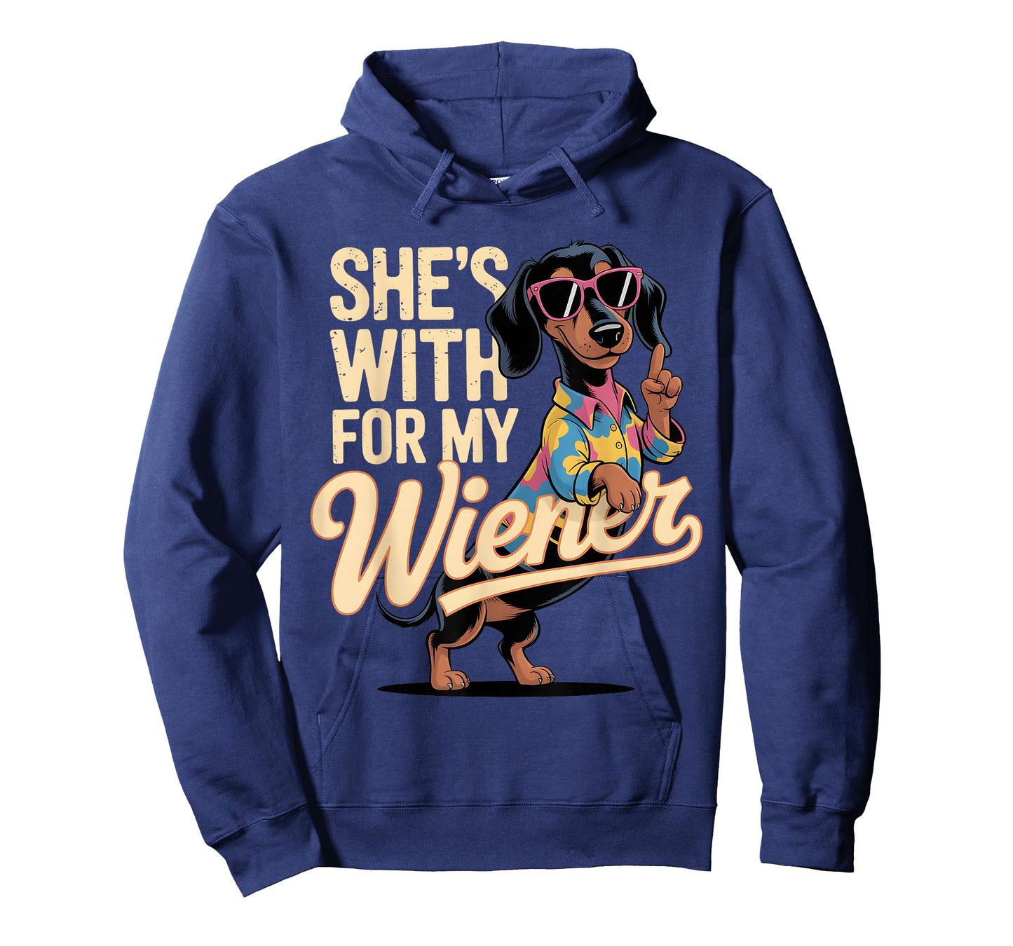 She's With Me For My Wiener Funny Dachshund Glasses T-Shirt
