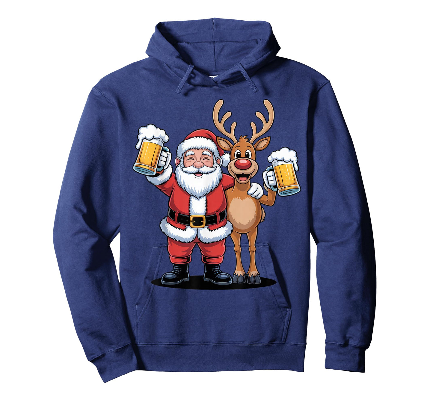 Santa and Reindeer Beer Lovers Funny Christmas Party Shirt T-Shirt