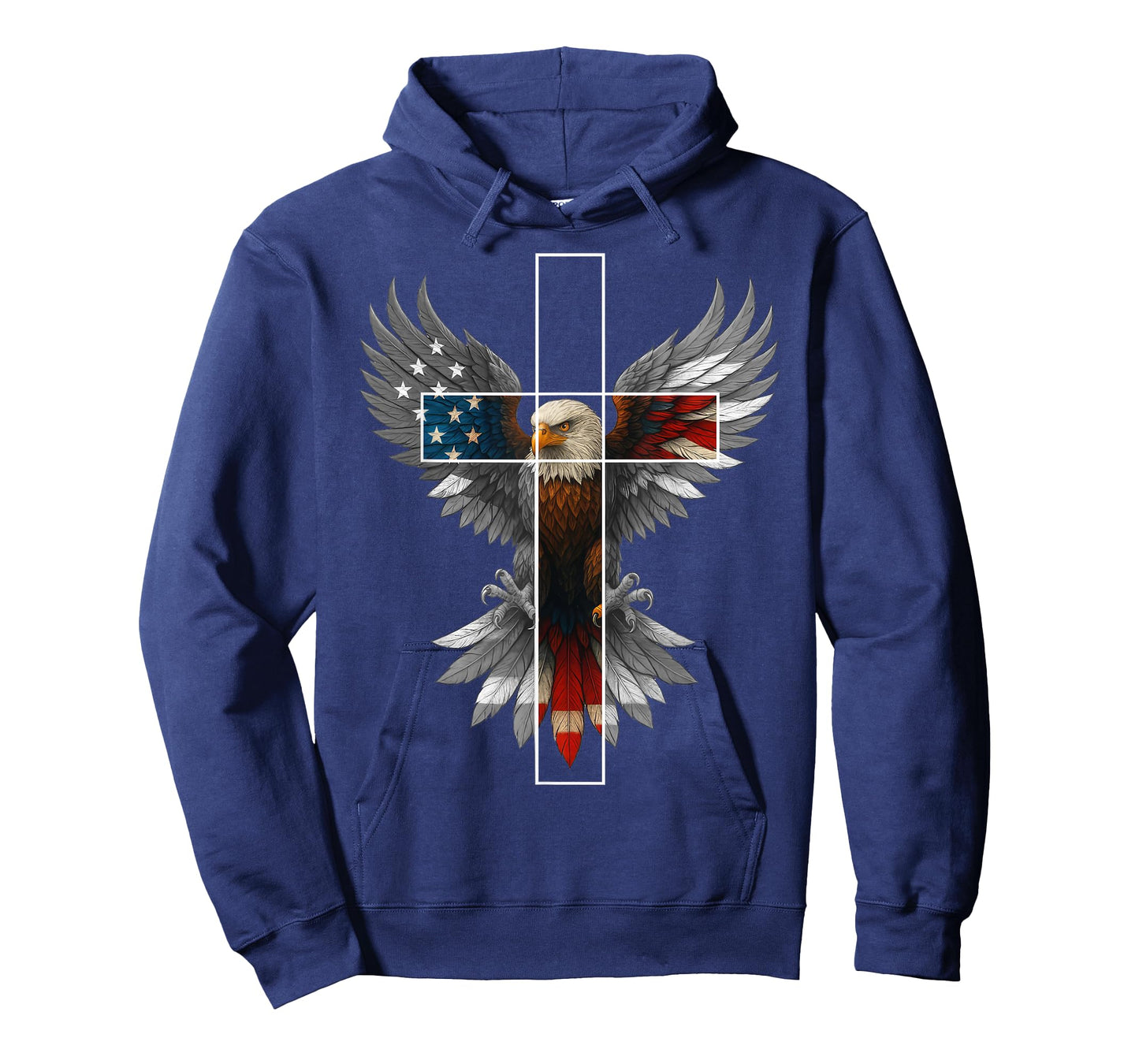 American Flag Eagle Cross Christian 4th Of July Patriotic T-Shirt