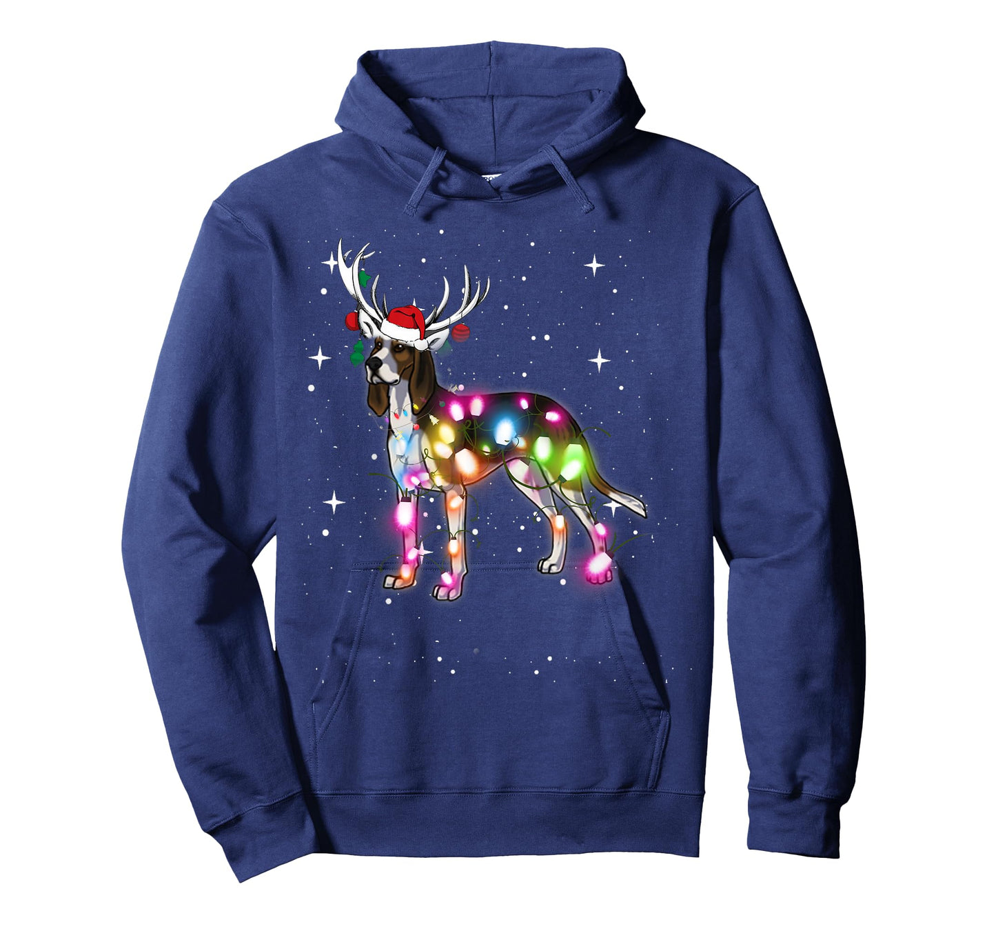Treeing Walker Coonhound Christmas Lights Pajama Funny Dog T-Shirt for Men Women Kids