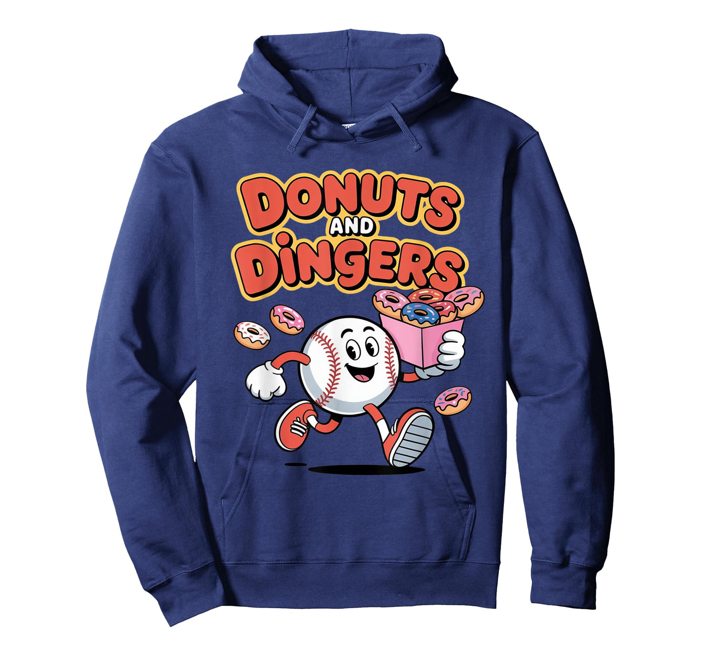 Donuts and Dingers Funny Baseball Design T-Shirt