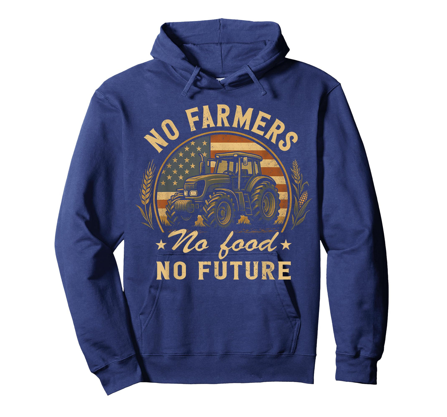 Retro Farming USA Flag No farmers No food Farm Patriotic T-Shirt