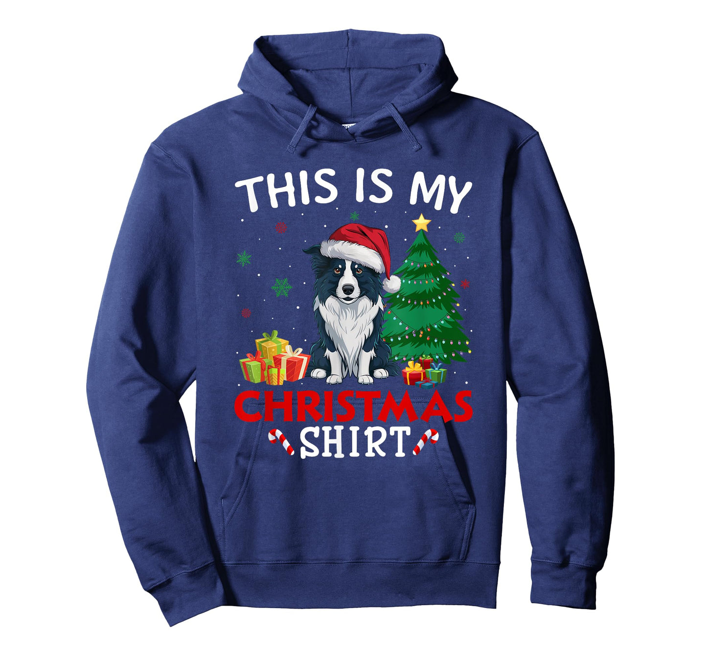 This is My Border Collie Dog Santa Hat Christmas Pajama T-Shirt