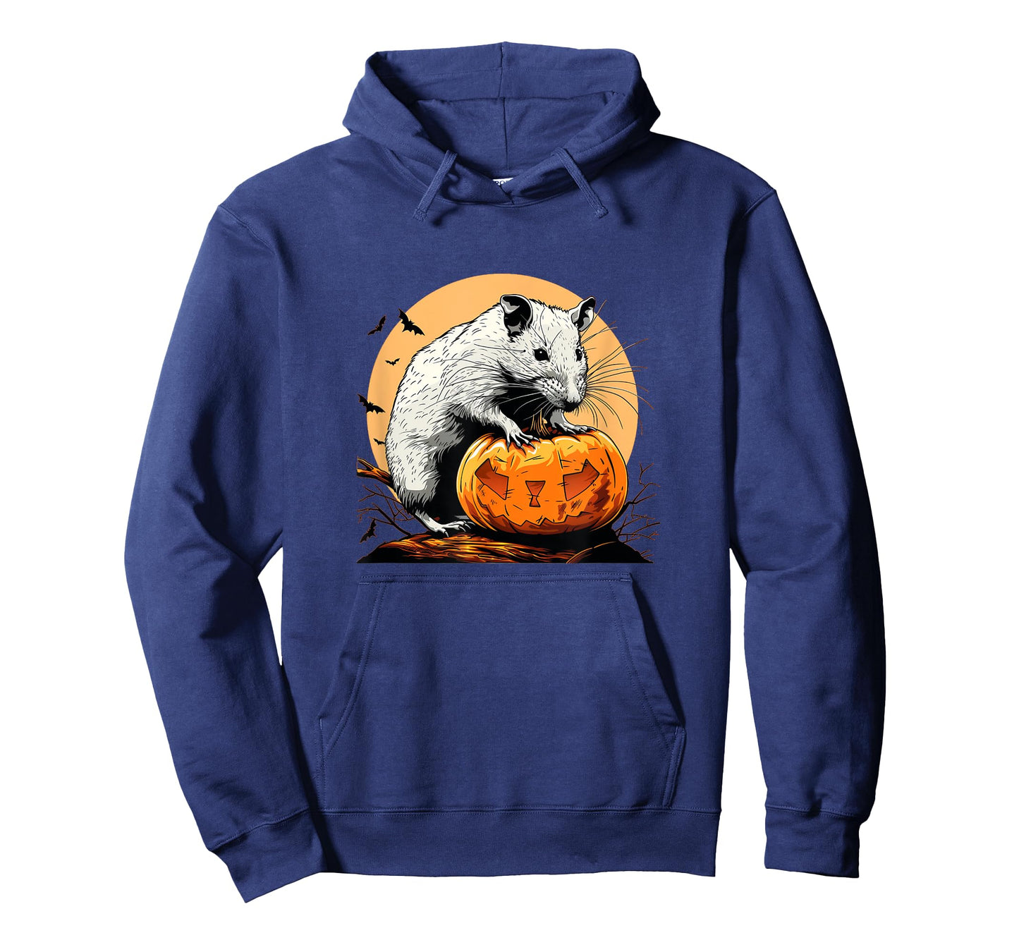 Halloween Night Fun with a White Rat and Pumpkin T-Shirt