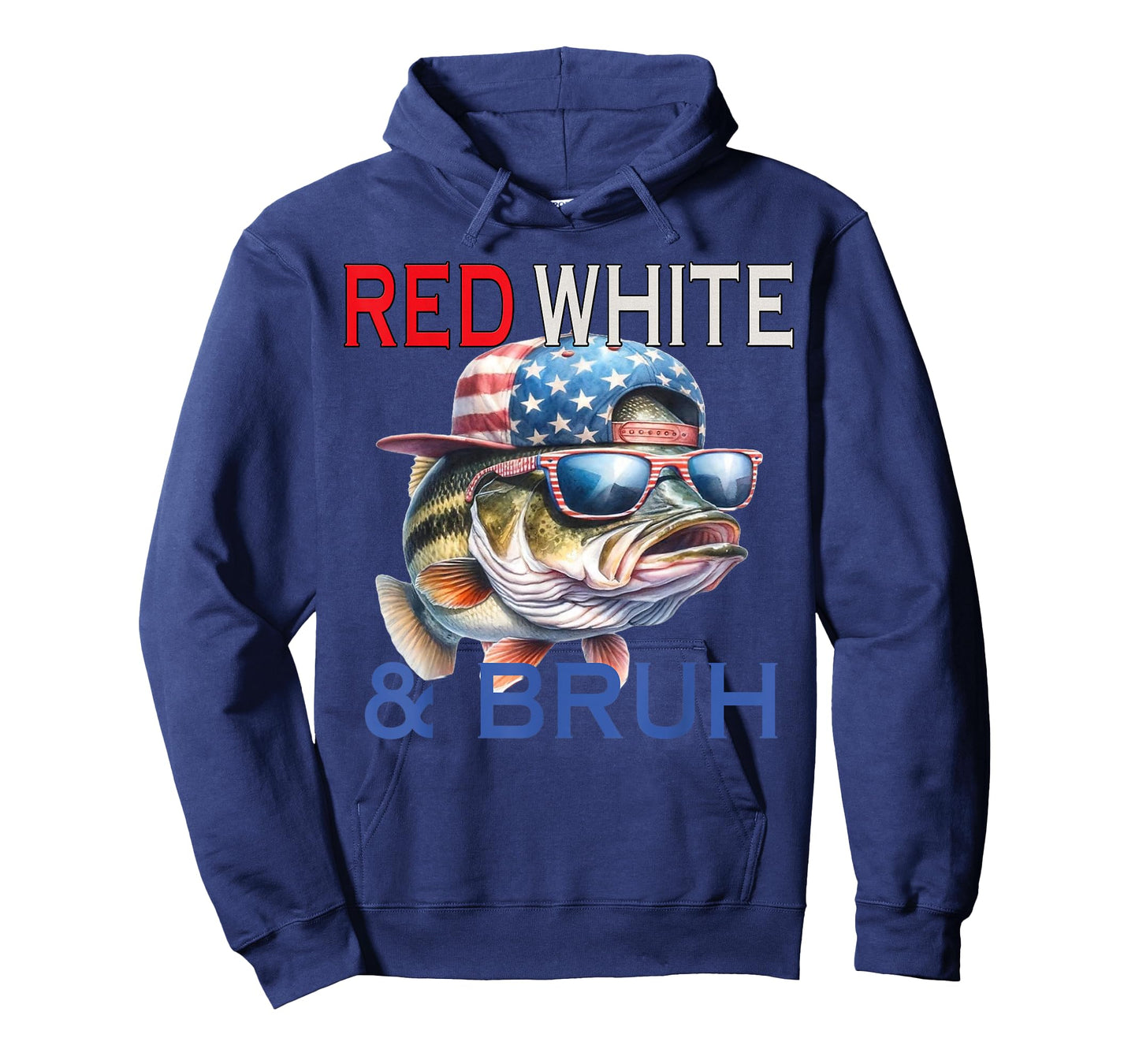 Patriotic Red White & Bruh America Bass Fishing 4th Of July T-Shirt