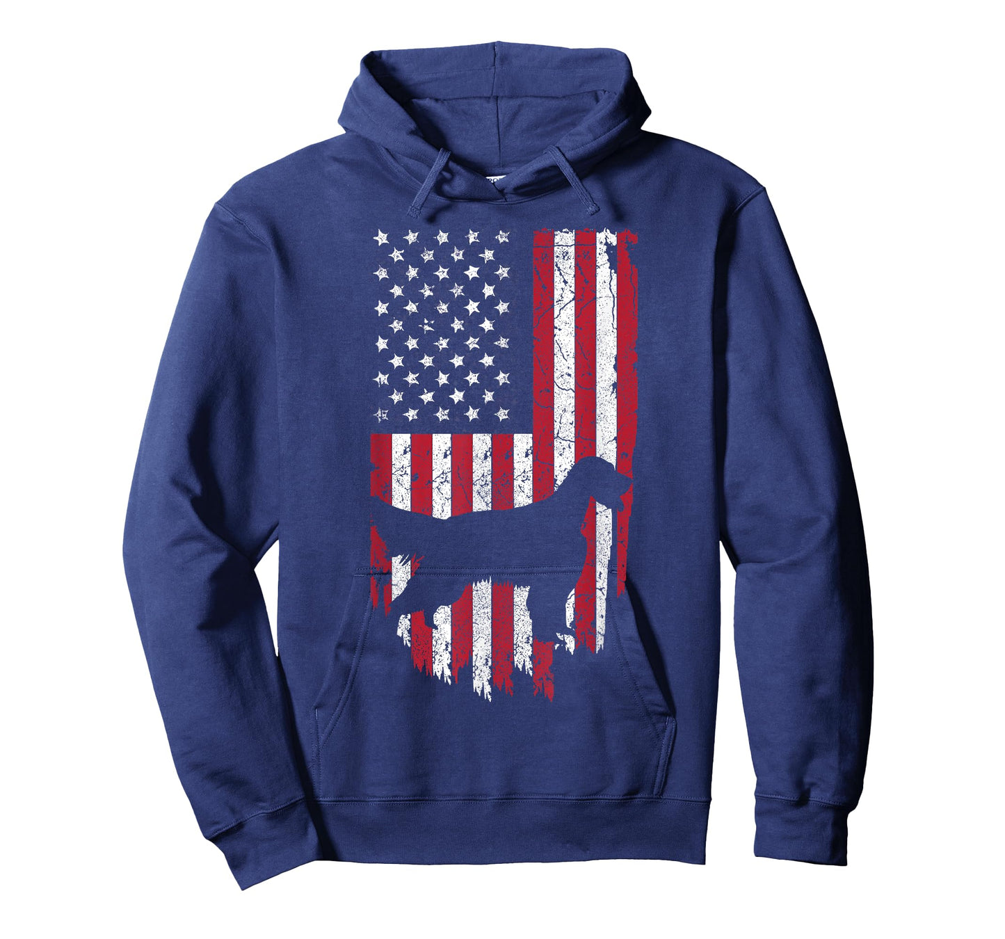 English Setter Dog Silhouette Shirts, 4th Of July USA Flag T-Shirt for Women Kids Men