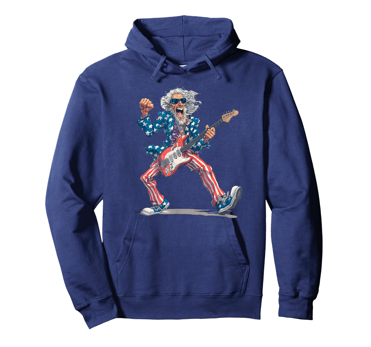 Funny US Sam with Electric Guitar for American Rock Lovers T-Shirt