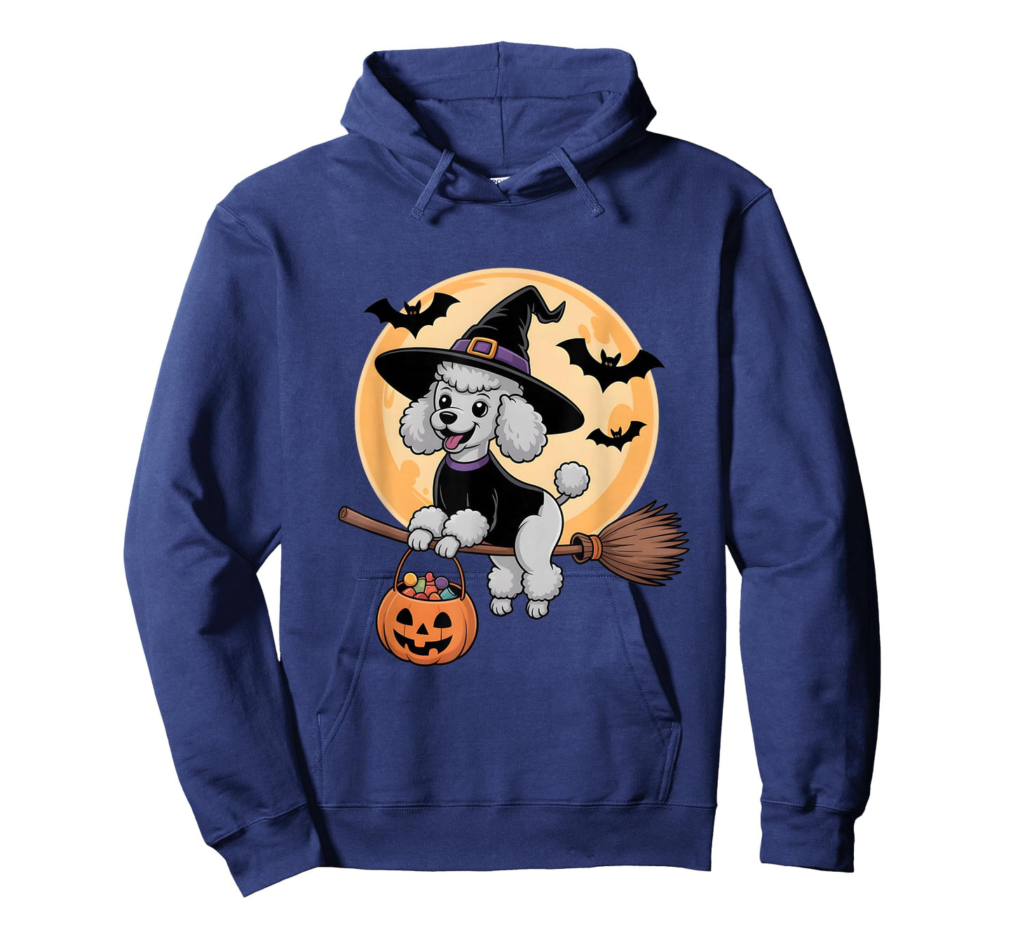 Poodle Witch Hat Pumpkin Halloween Costume Men Women Kids T-Shirt