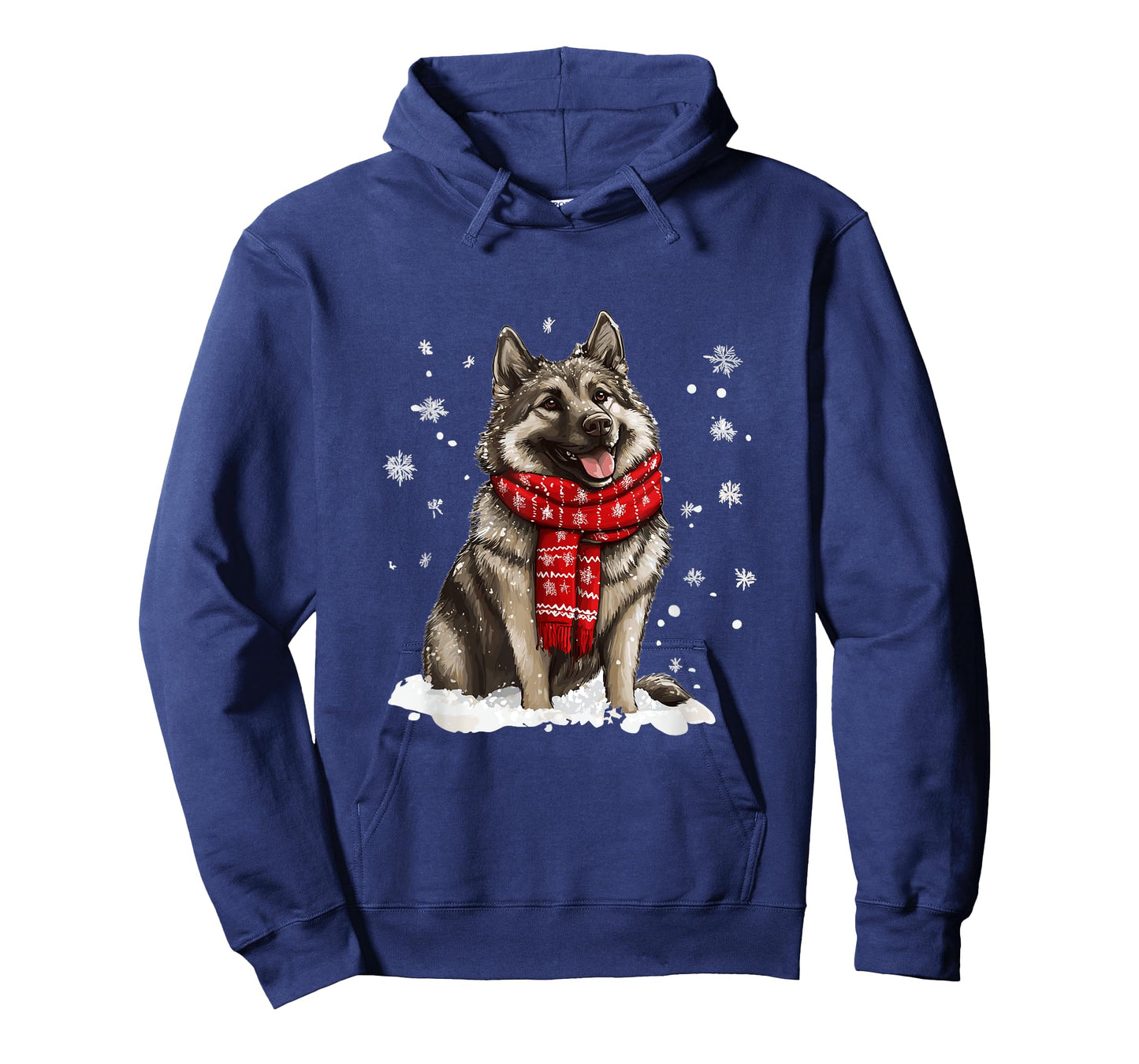 Cute Norwegian Elkhound Dog Christmas Merry X-mas Graphic T-Shirt
