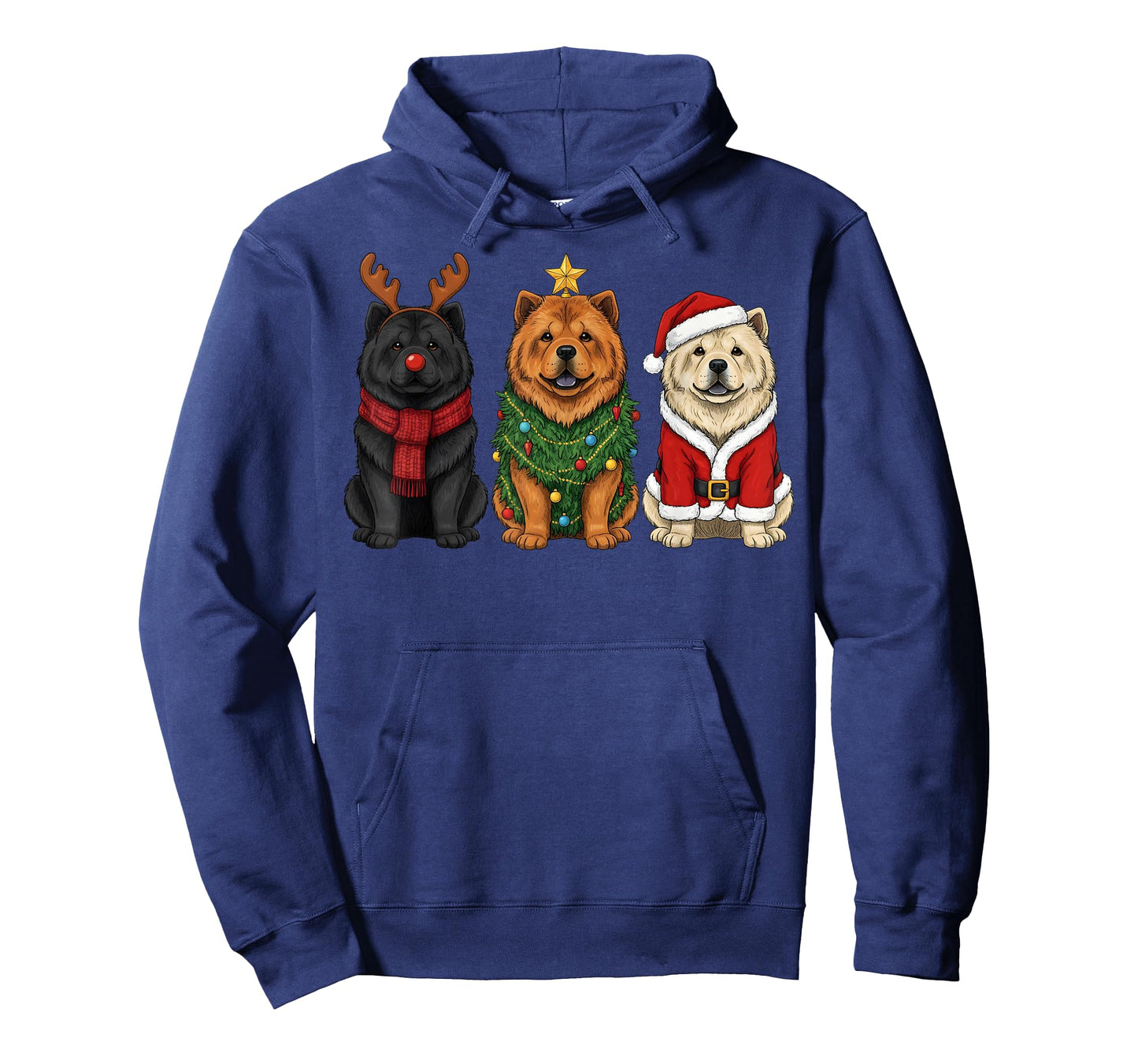 Retro Christmas Chow Chow Santa Reindeer Dog Lover T-Shirt