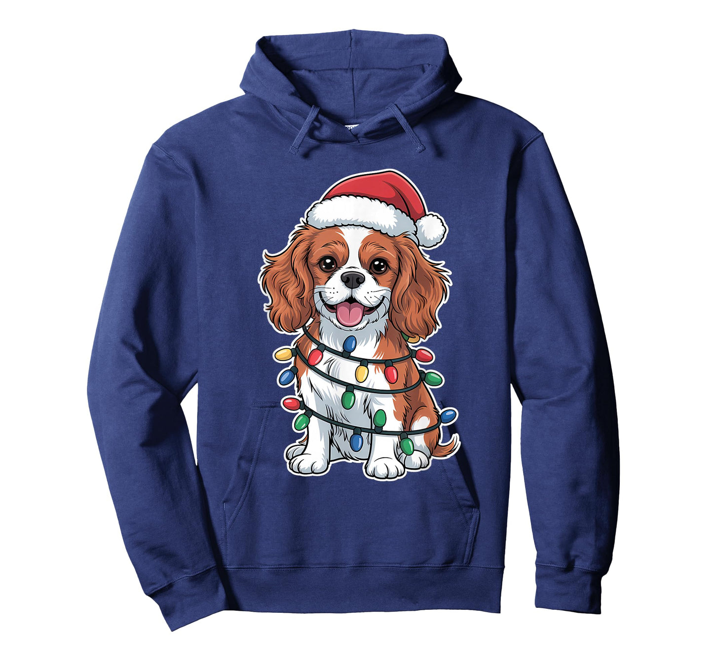 Cavalier King Charles Spaniel Wrapped in Christmas Lights T-Shirt