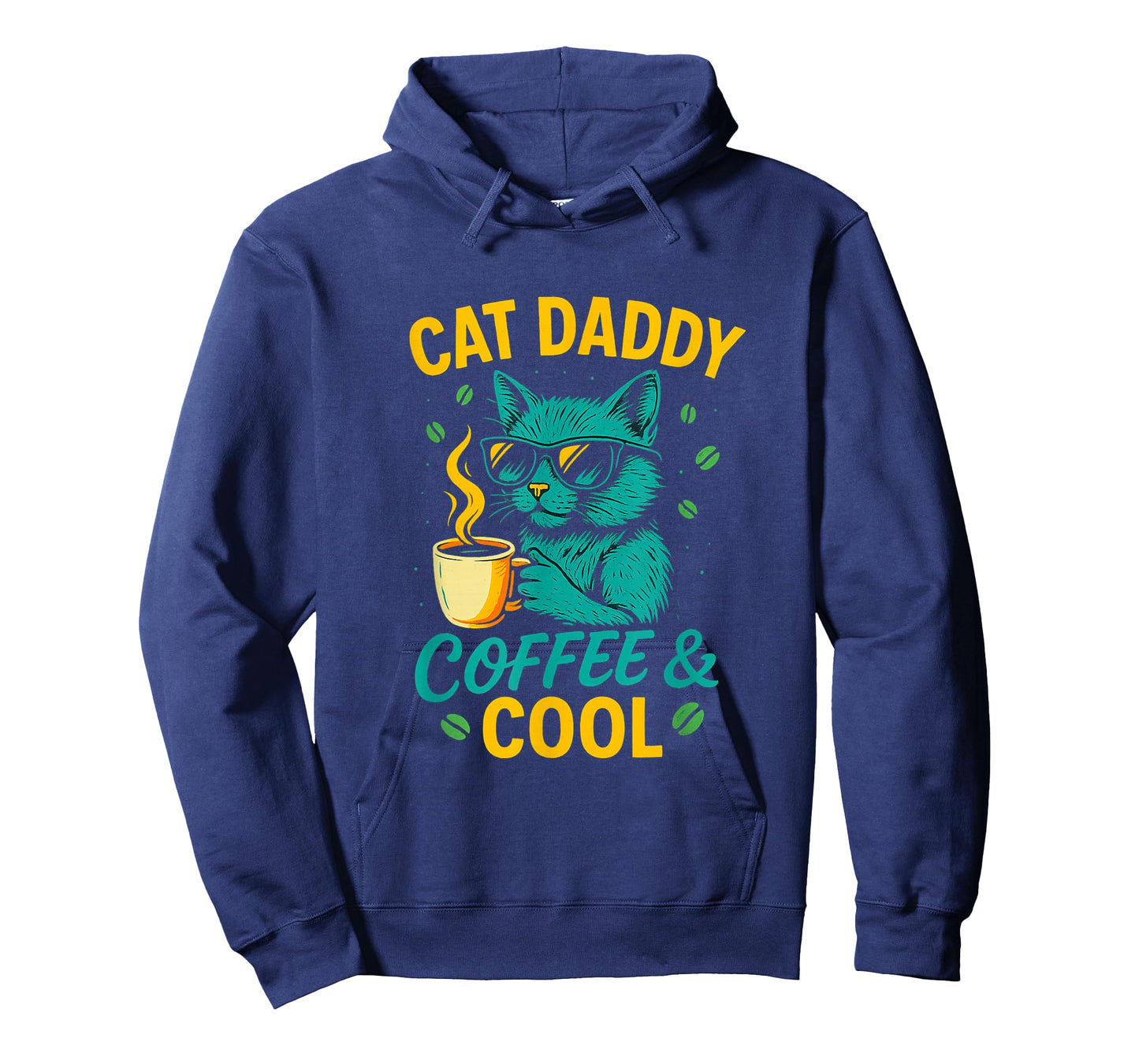 Cool Daddy Funny Coffee Cat Dad Fathers Day T-Shirt