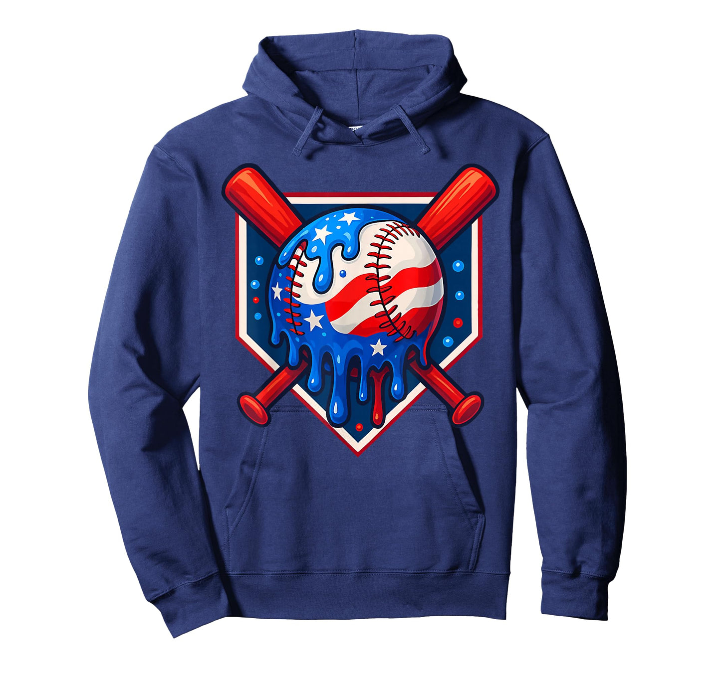 Baseball American Flag Patriotic Red White Blue 4th Of July T-Shirt
