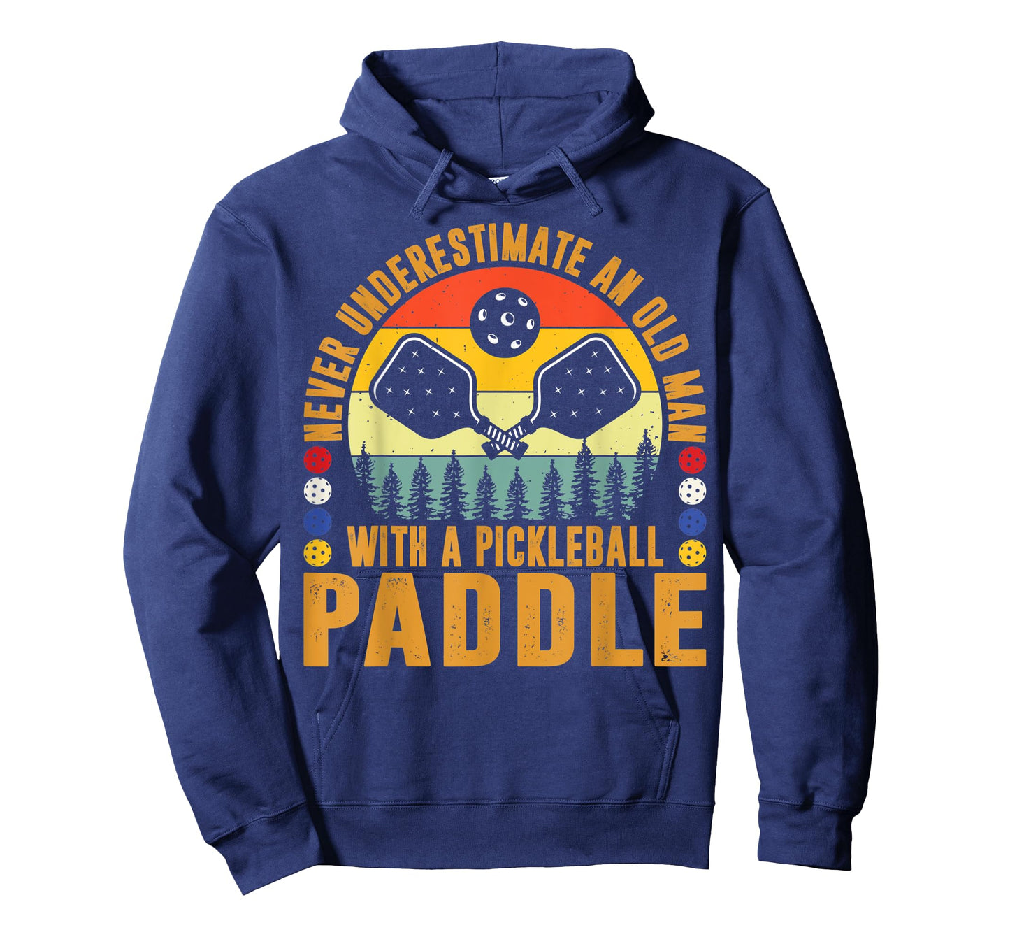 Never Underestimate An Old Man With a Pickleball Paddle Men T-Shirt