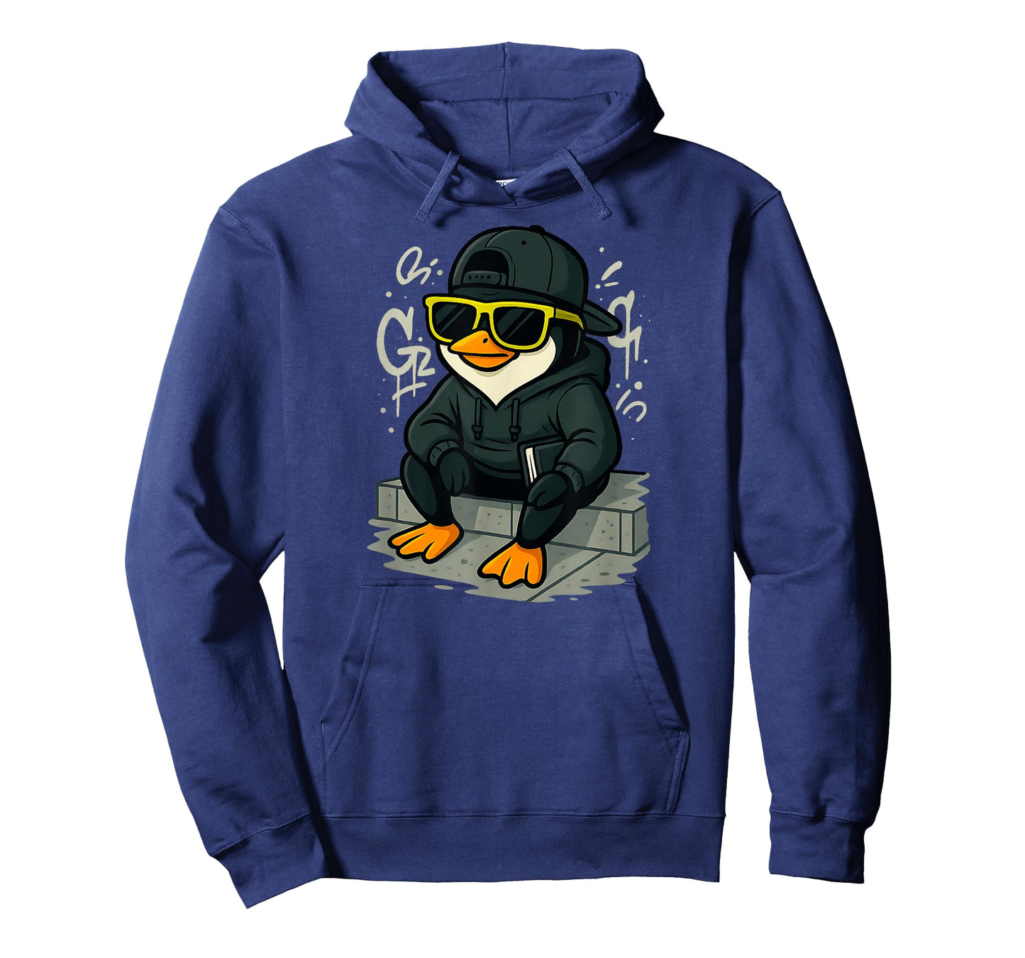 Chill Penguin in Hoodie and Sunglasses Cool Vibes T-Shirt