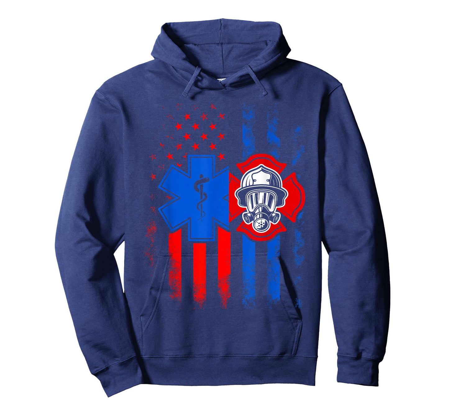 Patriotic Paramedic Firefighter EMT USA Flag EMS T-Shirt