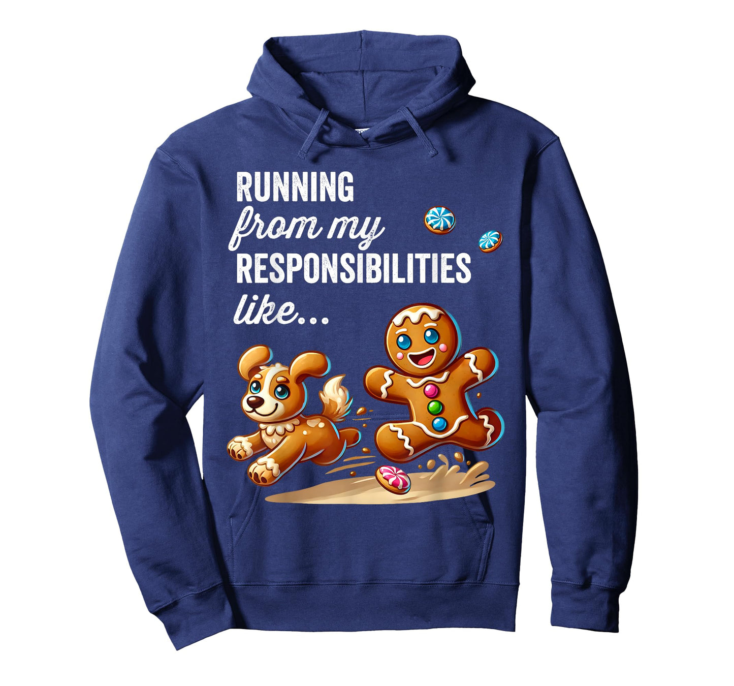 Funny Gingerbread Running from My Responsibilities Christmas T-Shirt