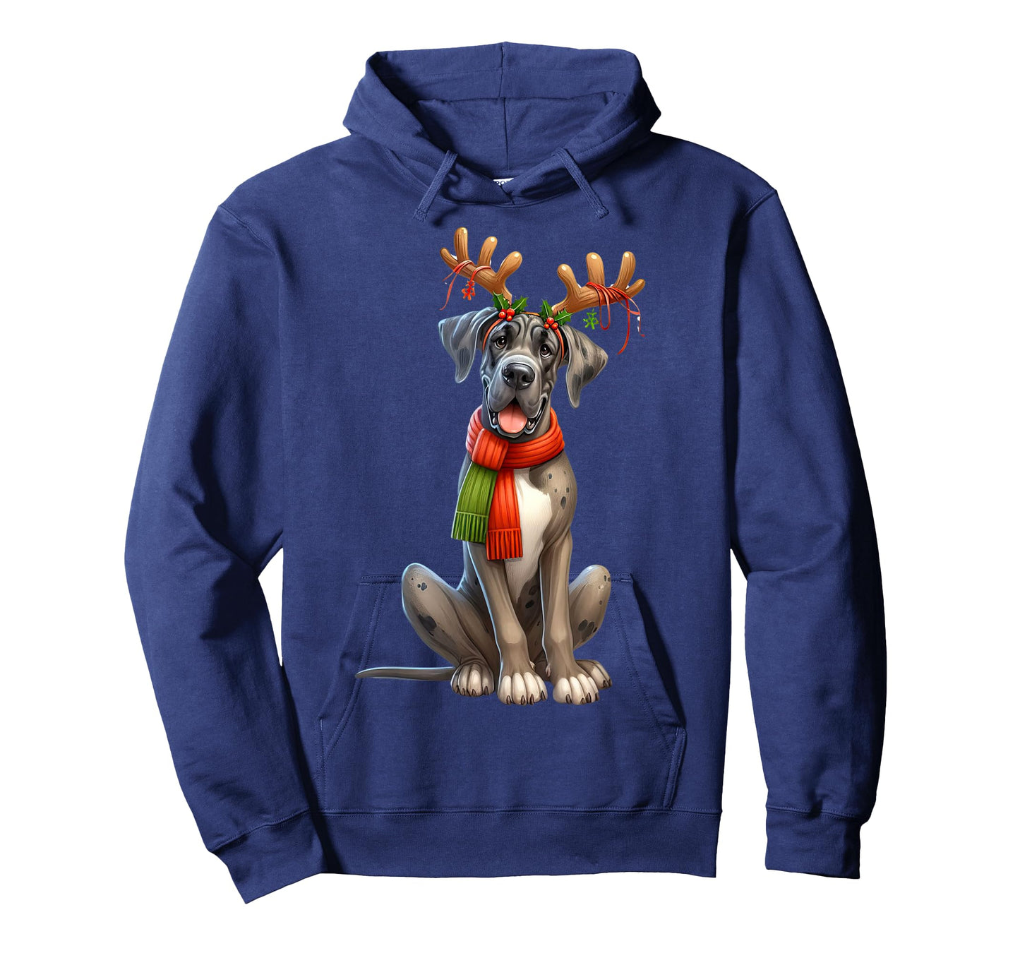 Great Dane Reindeer Santa Hat Xmas Lights Christmas Xmas Dog T-Shirt