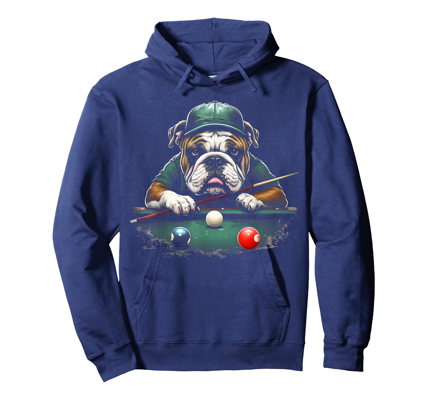Bulldog Dog Playing Pool Billiard Lover Funny 8 Ball T-Shirt