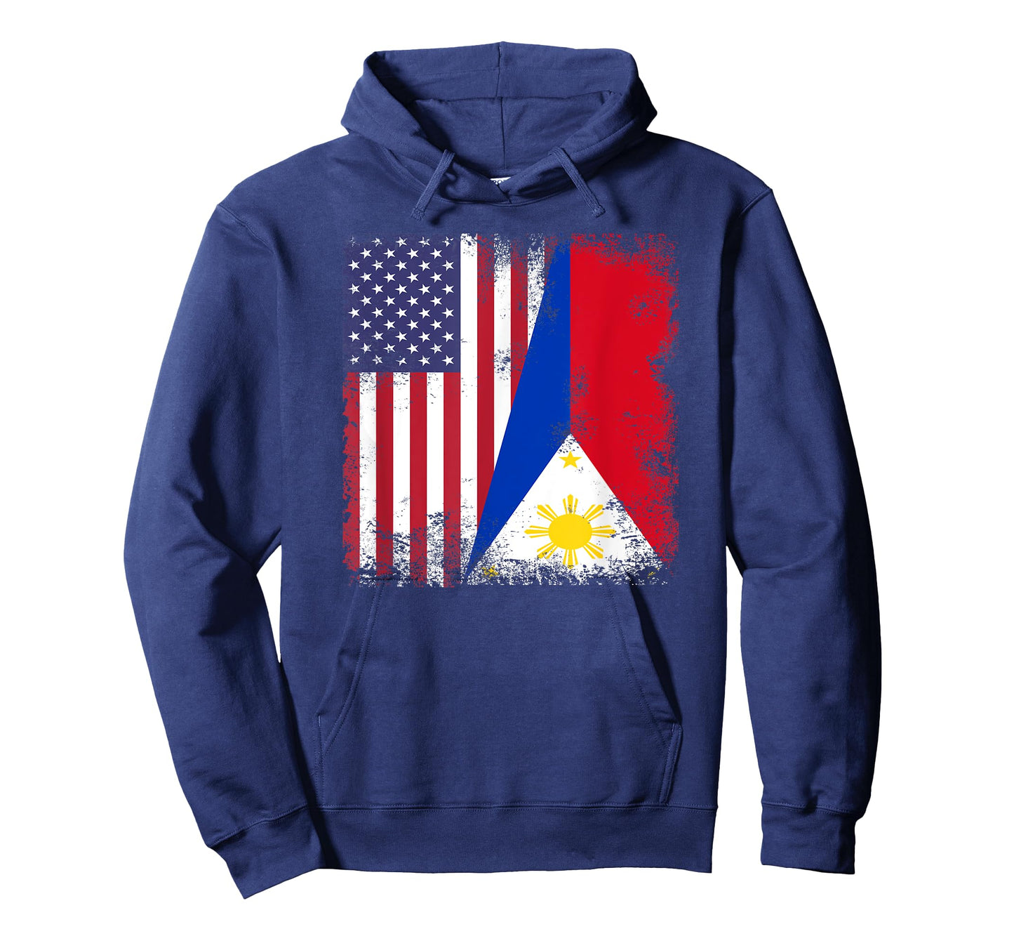 Half Filipino Flag T-Shirt | Vintage Philippines USA Gift T-Shirt