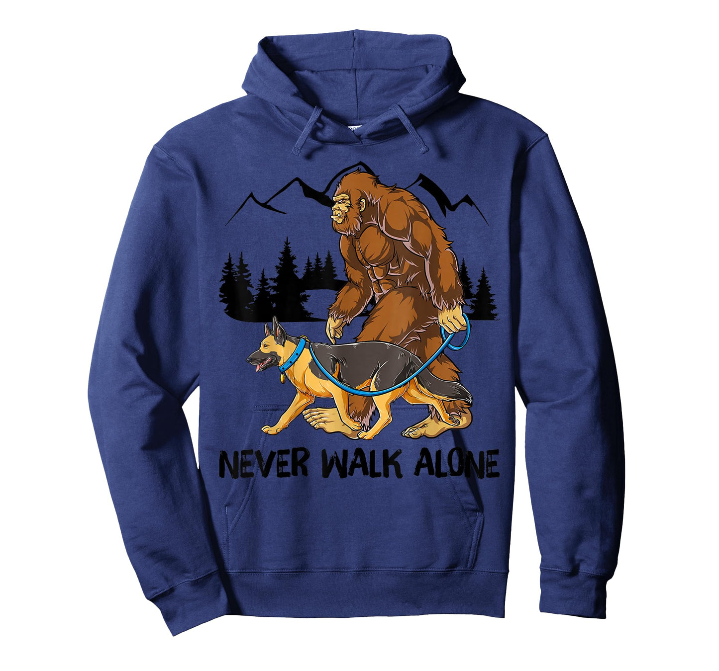 Bigfoot German Shepherd Dog Walk Funny Sasquatch Lovers T-Shirt
