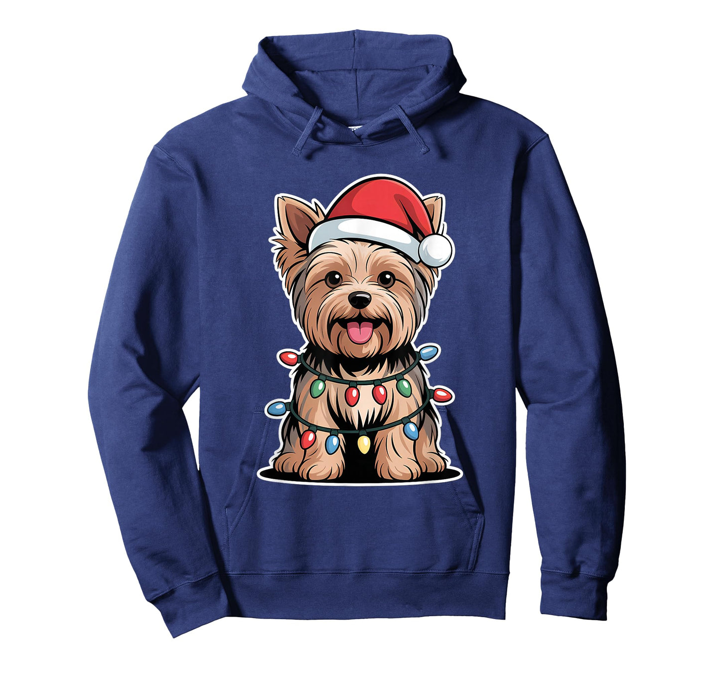 Yorkshire Terrier Wrapped in Christmas Lights T-Shirt