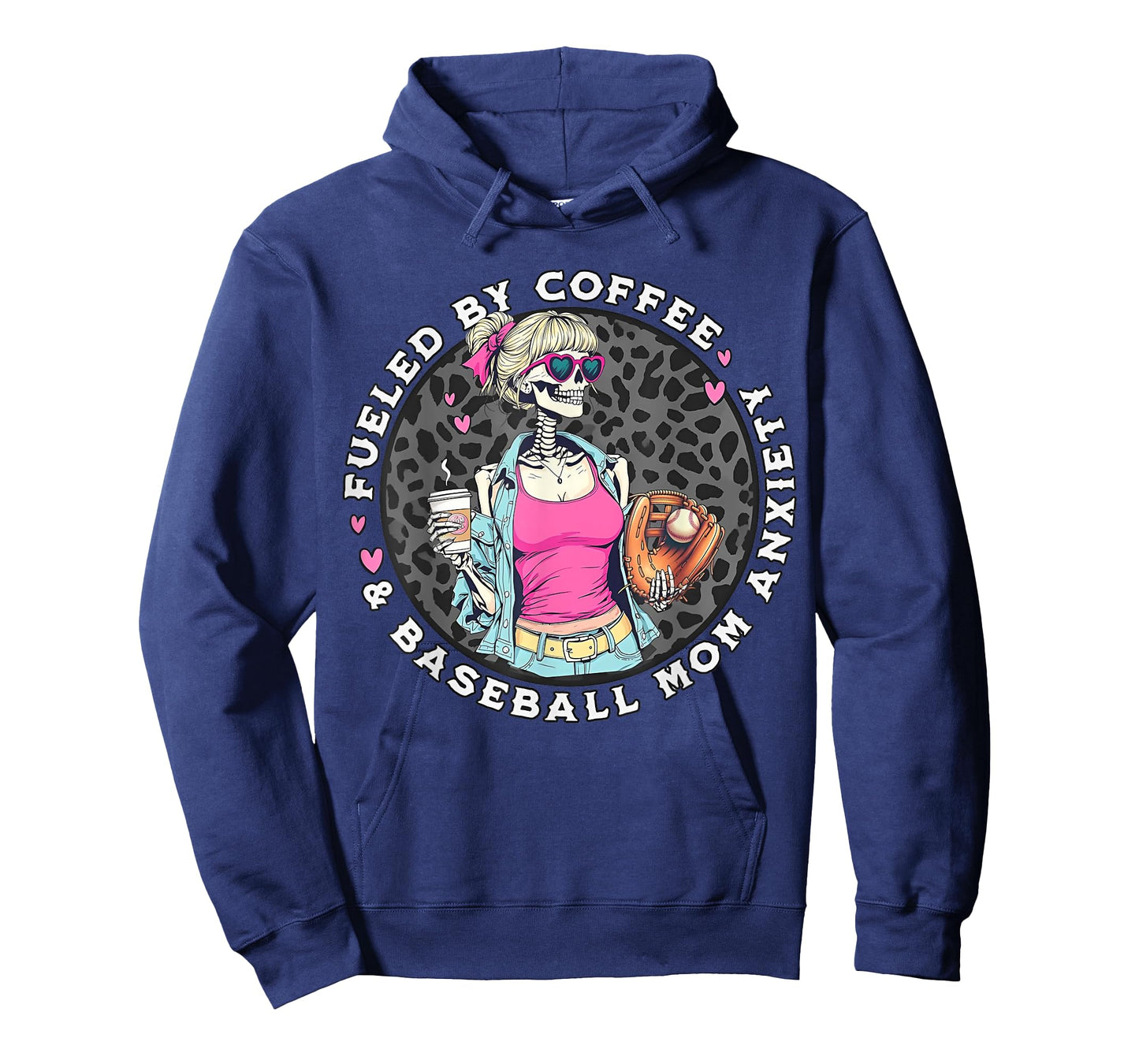 Fueled by Iced Coffee and Baseball Mom Anxiety Coffee Lover T-Shirt