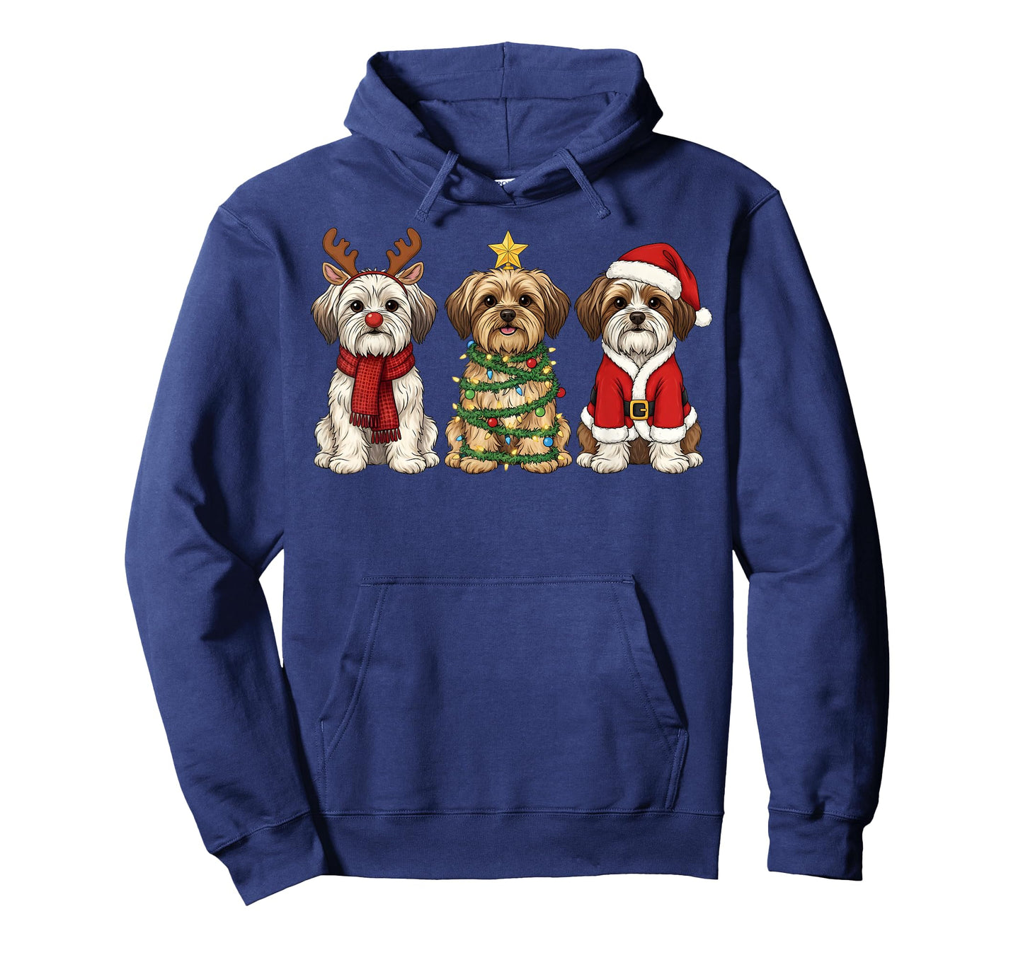 Retro Christmas Morkie Santa Reindeer Dog Lover T-Shirt