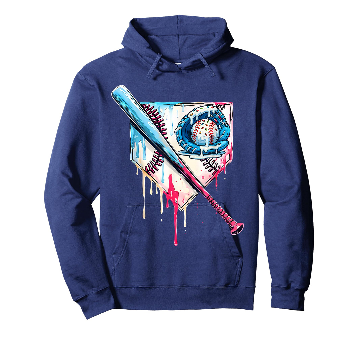Baseball Home Plate Dripping Ice Cream Drip Youth Boys T-Shirt