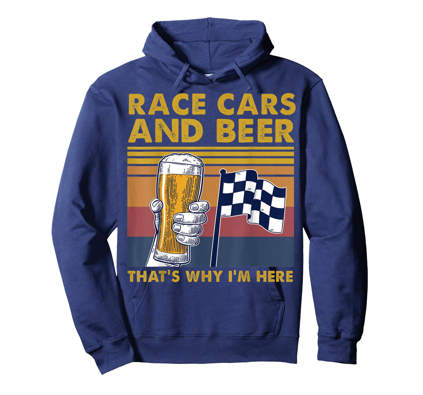 Vintage Race Cars Checkered Flag Beer That's Why I'm Here T-Shirt