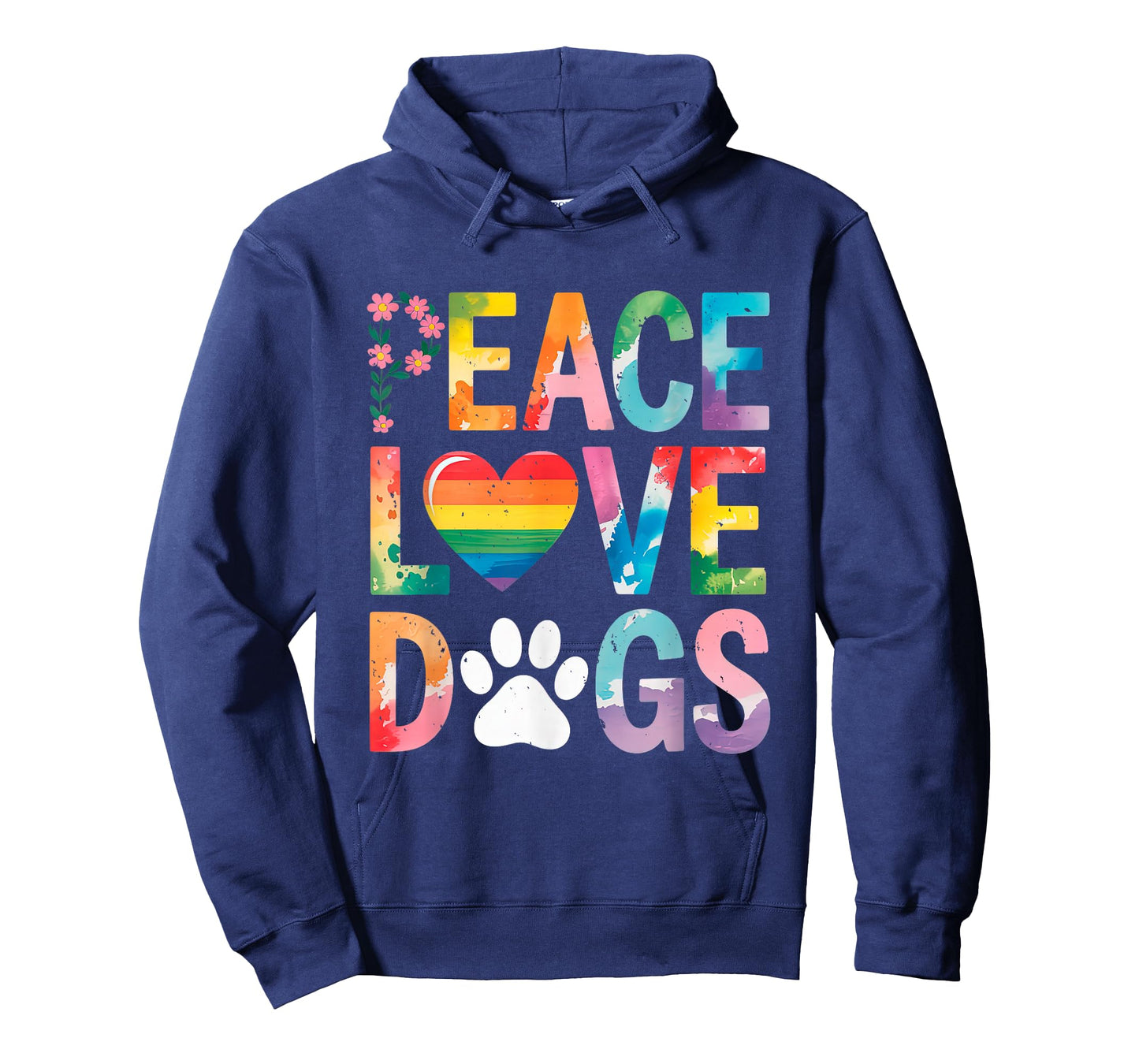 Peace Love Dogs Retro Hippie Dog Lover T-Shirt